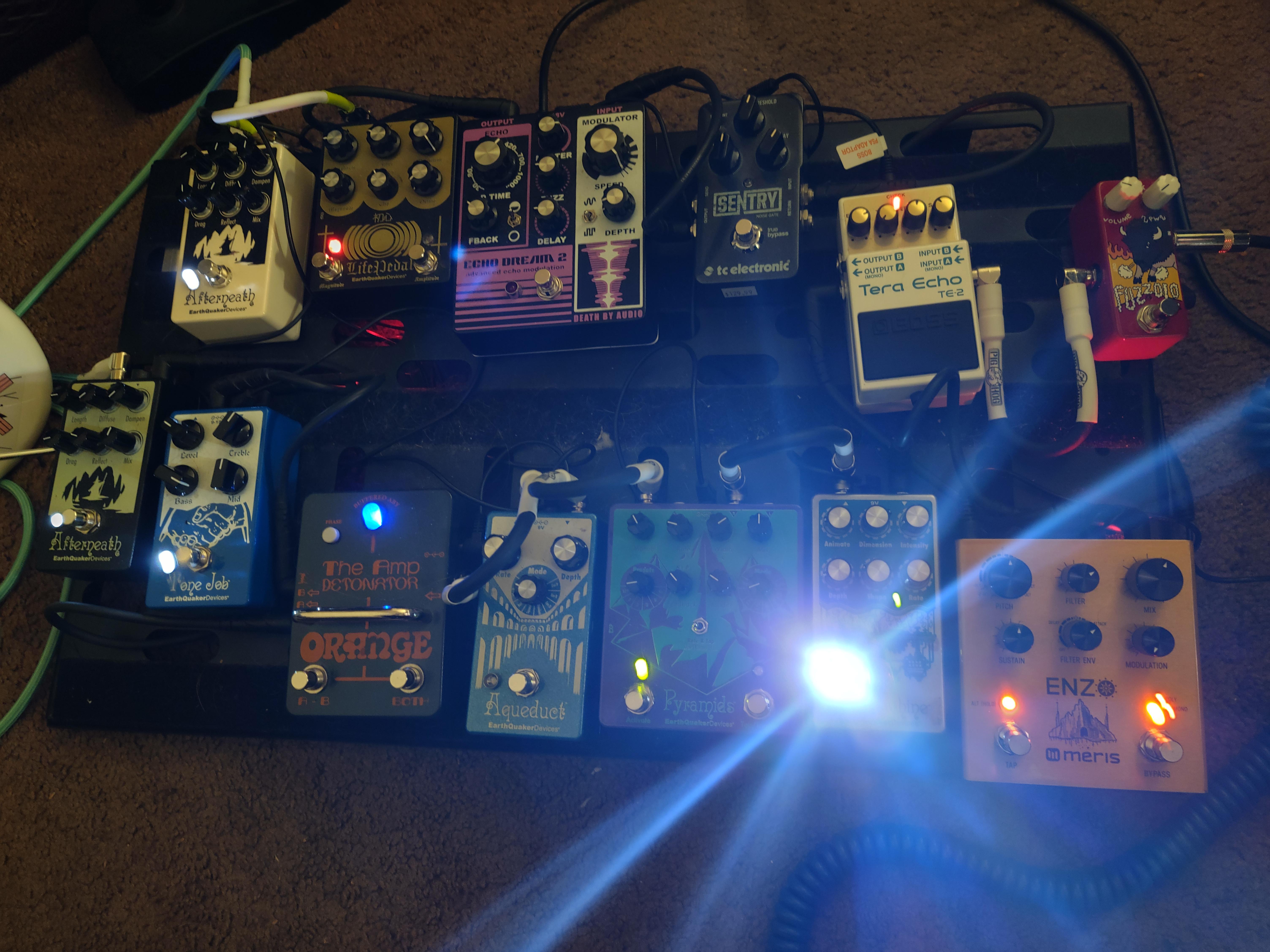 Current pedal board, the Enzo is the newest edition, absolutely awesome