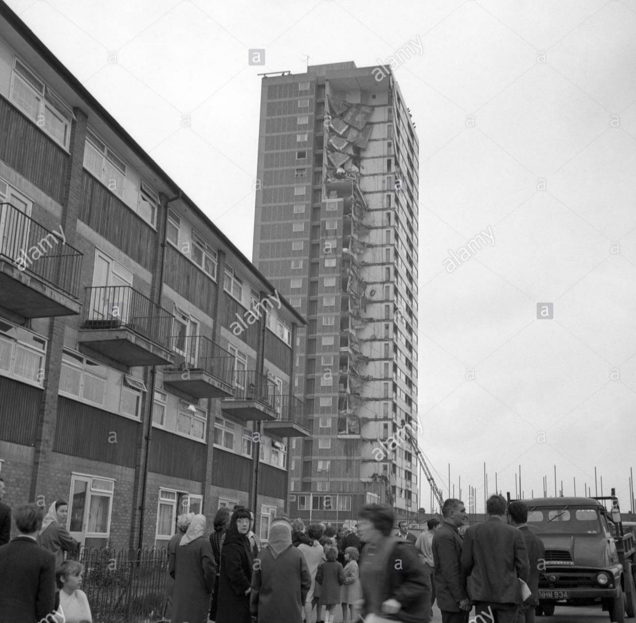 Ronan Point, the 22storey tower block in Canning Town which partly