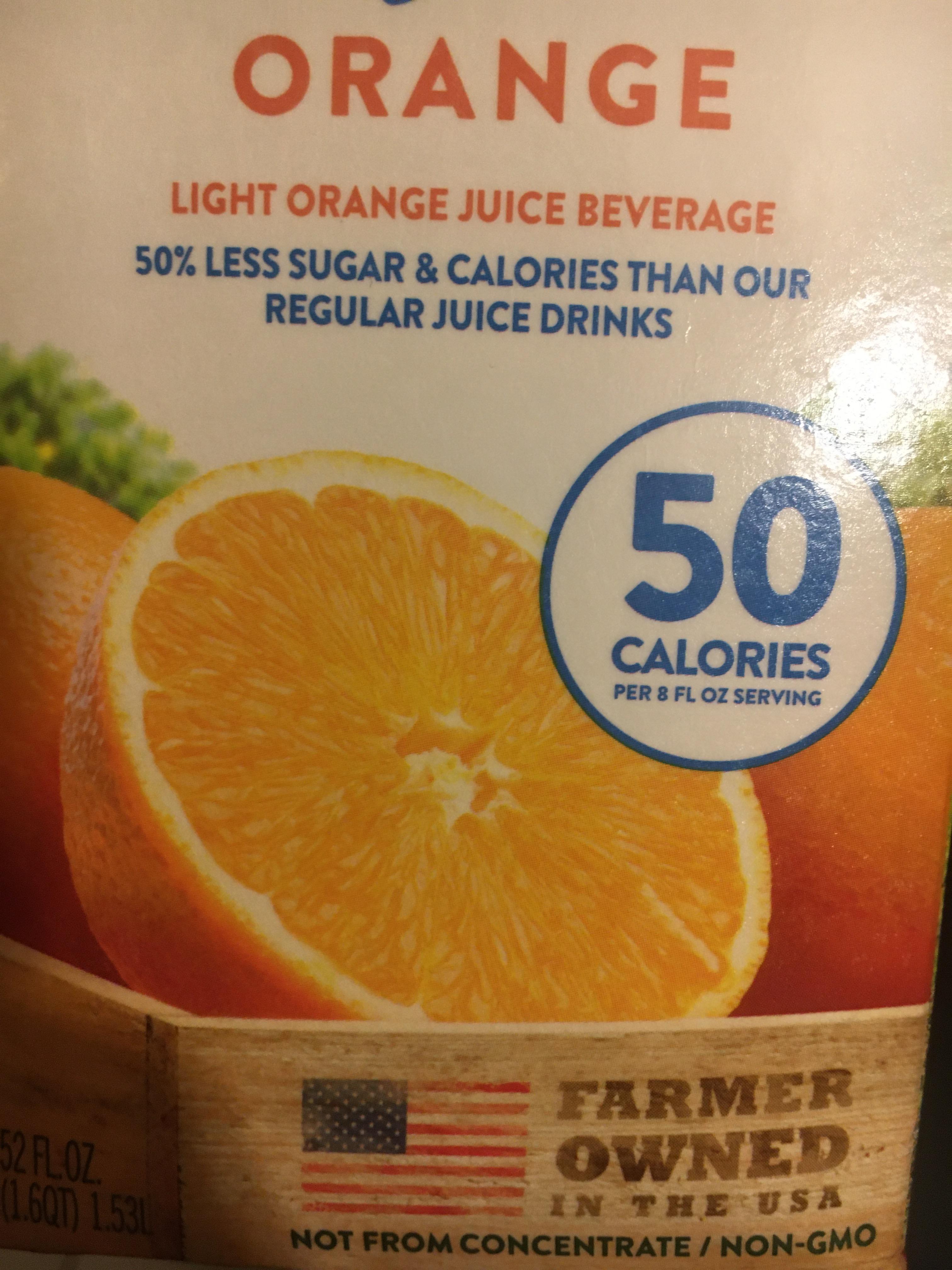 Orange juice not from concentrate claims to have 50 less calories and sugar but in reality it’s