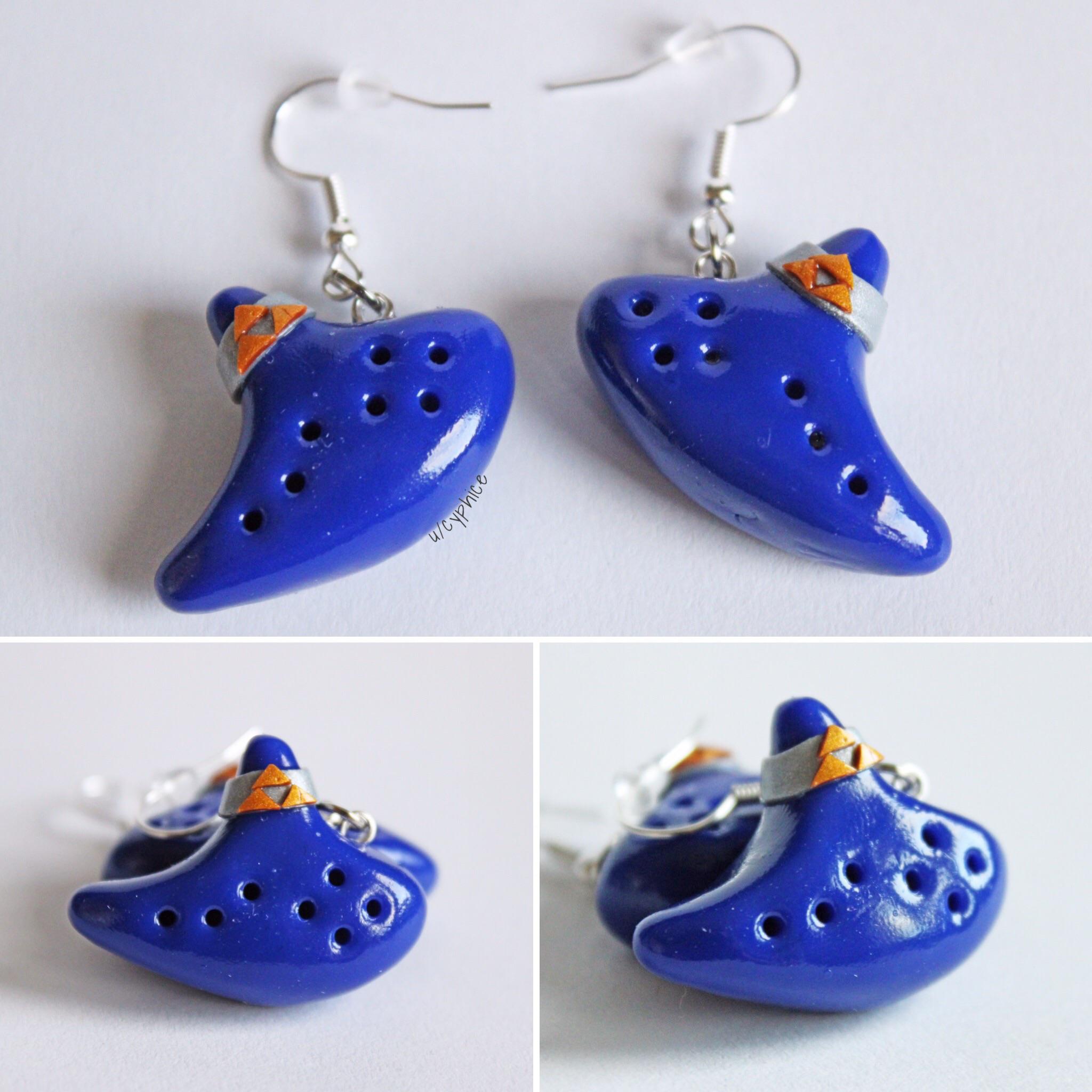 Made some tiny Legend of Zelda Ocarina Earrings! r/CraftyTrolls