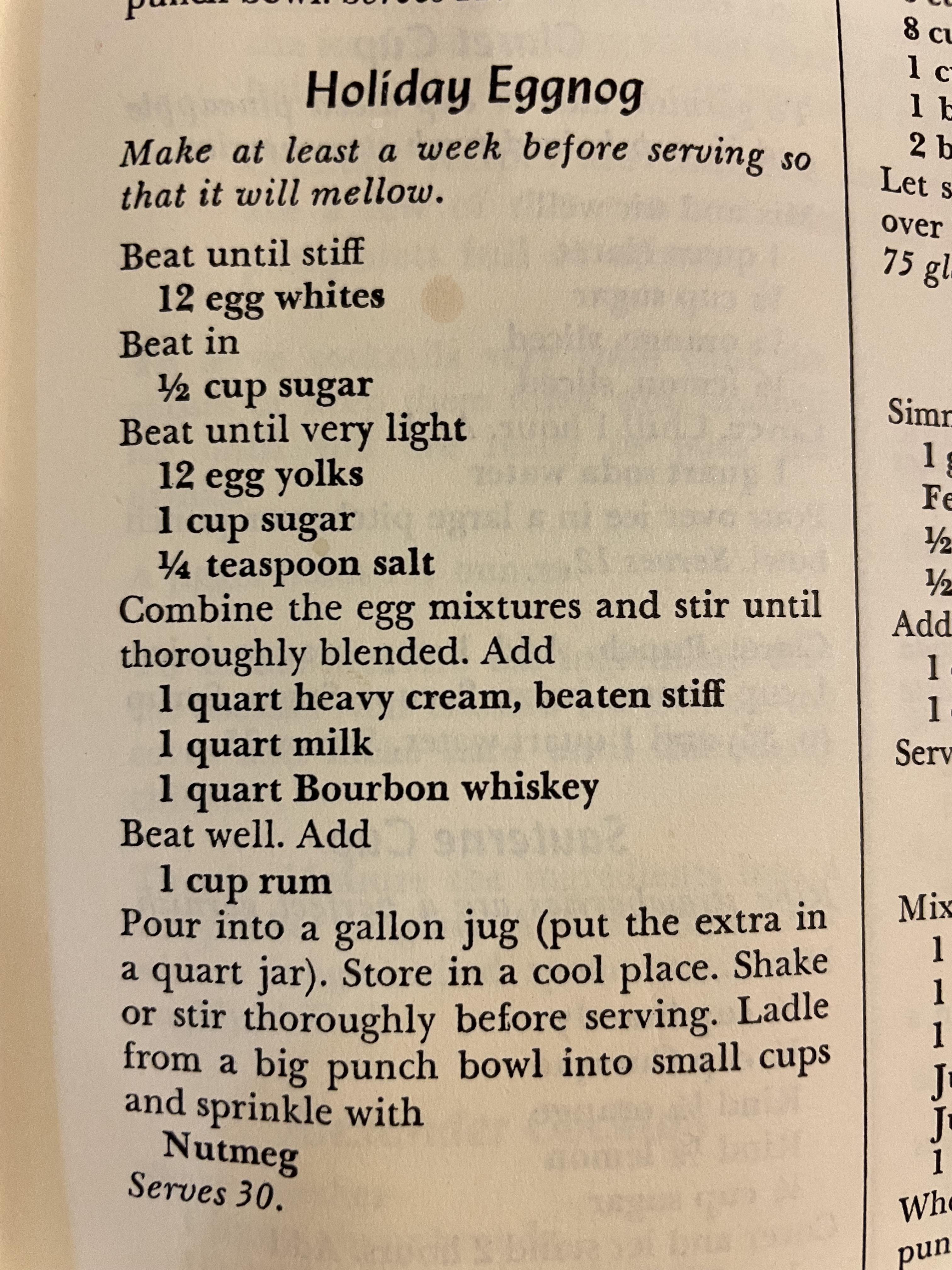 This amazing eggnog recipe that needs to mellow before serving r/Old