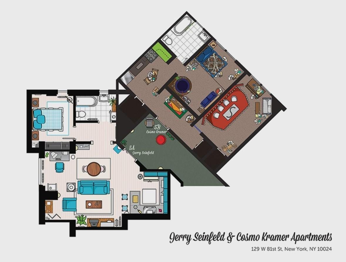 Floorplan Of Jerry Seinfeld's Apartment From SEINFELD