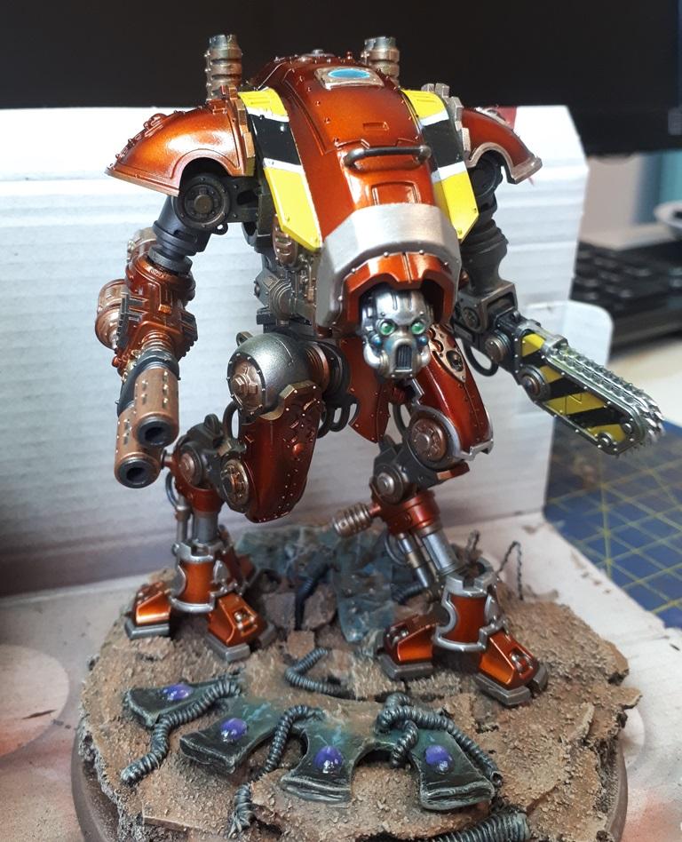 WIP Armiger, part of my Imperial knight detachment, House Raven r