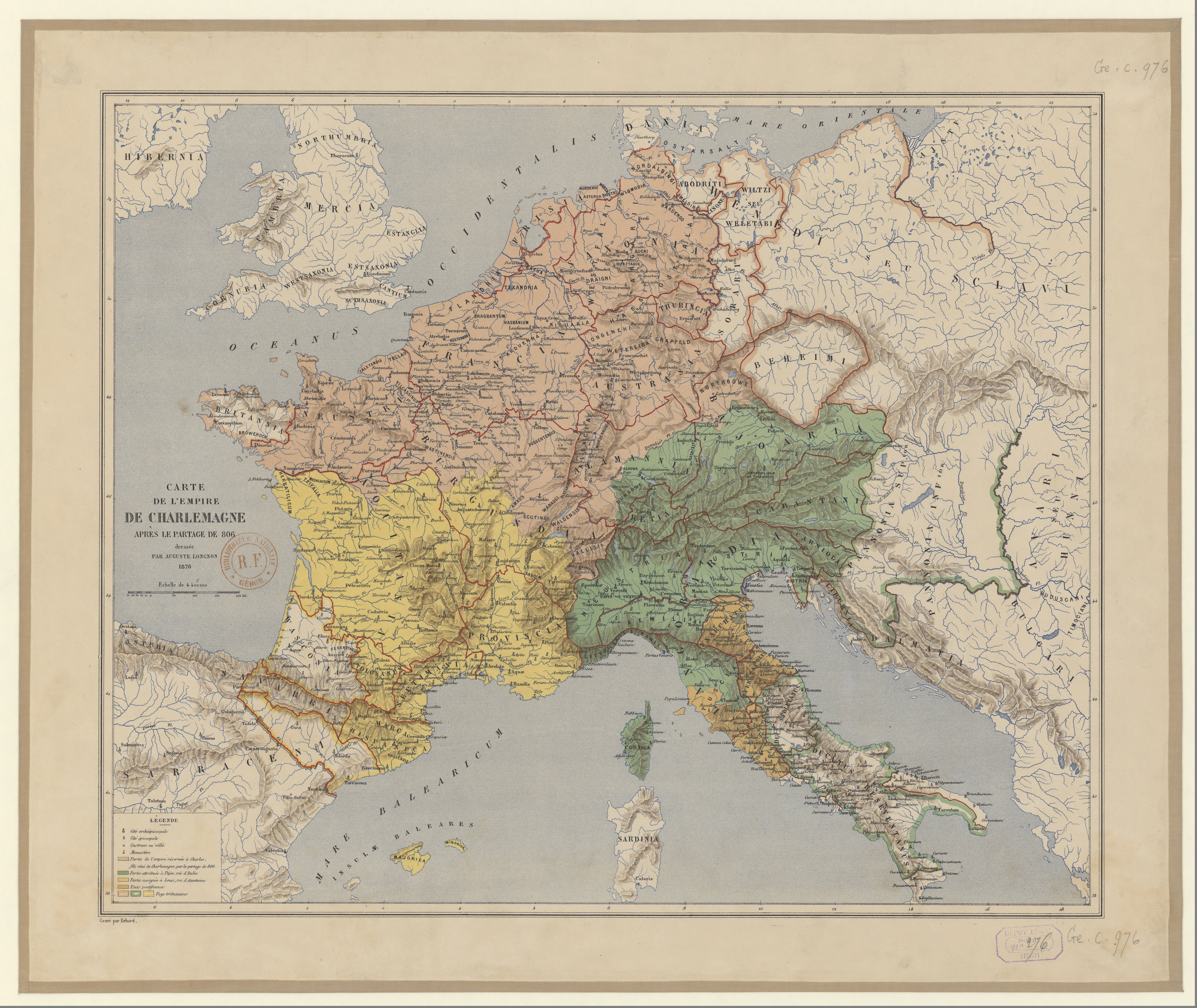 Charlemagne's empire after the 806 A.D split r/europe