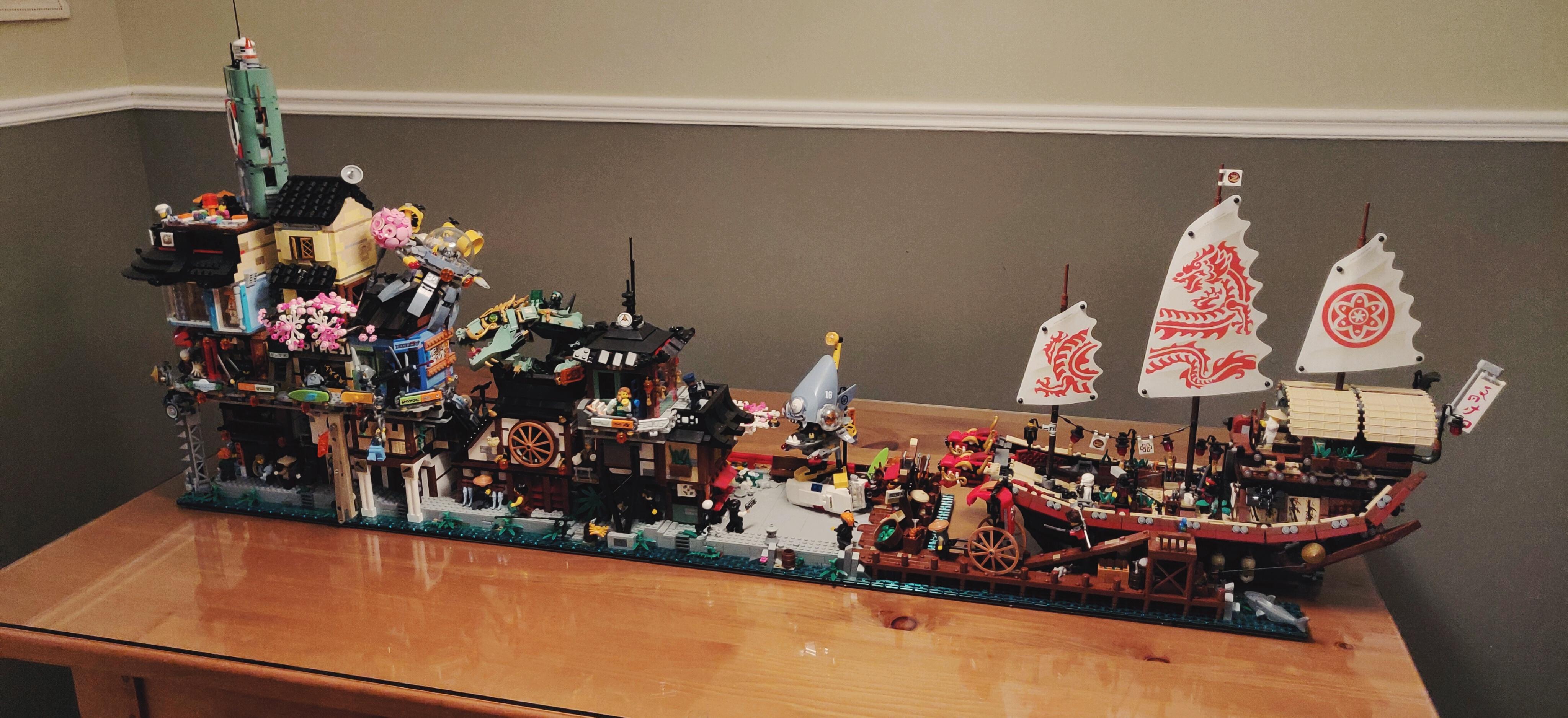 My Ninjago City setup (with custom moc) r/lego