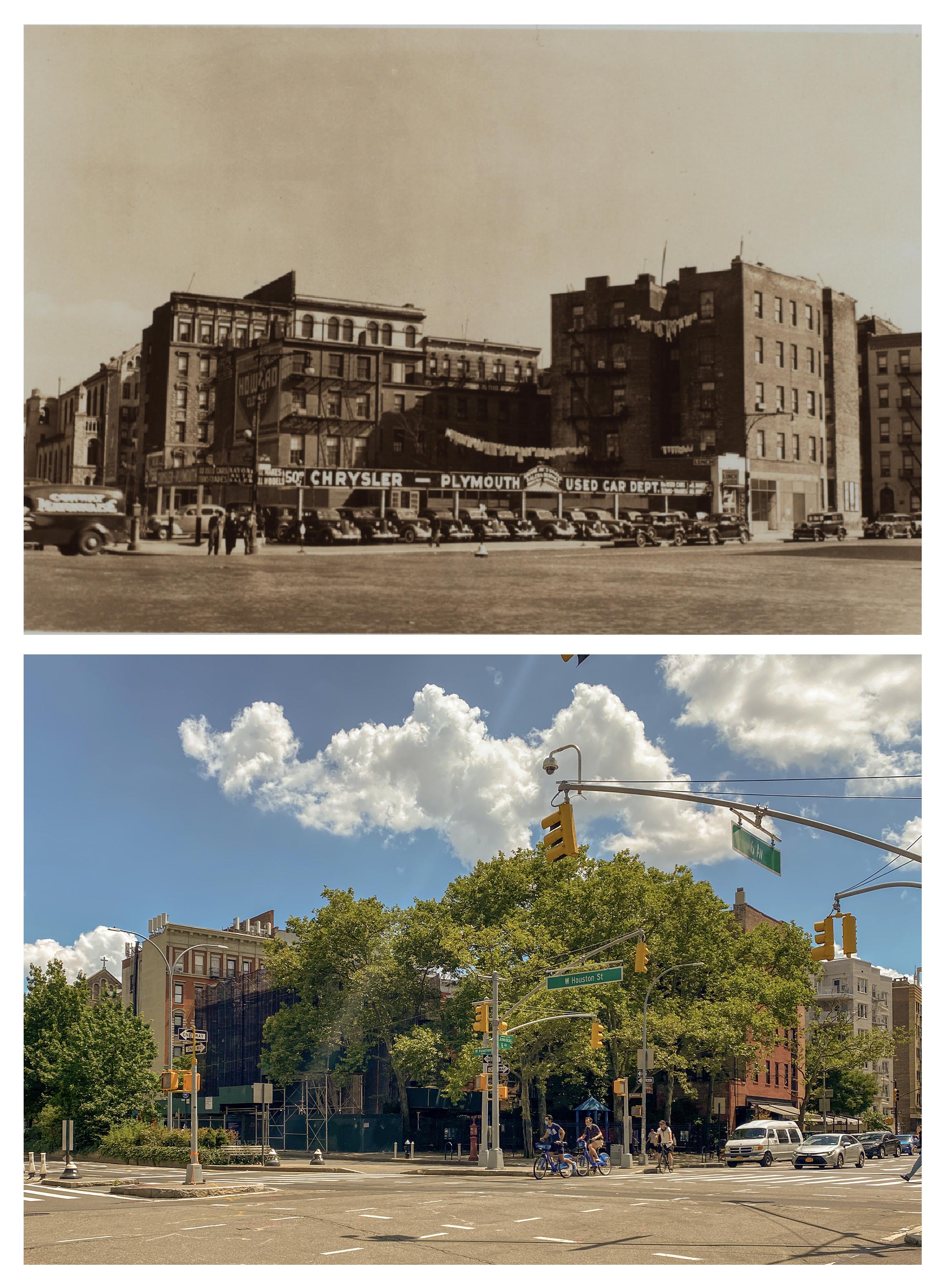Not many car dealerships in Manhattan anymore. This is at the intersection of Houston and 6th