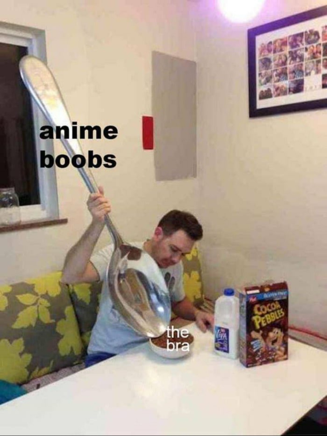 [Request] man eating cereals with a huge spoon. MemeTemplatesOfficial
