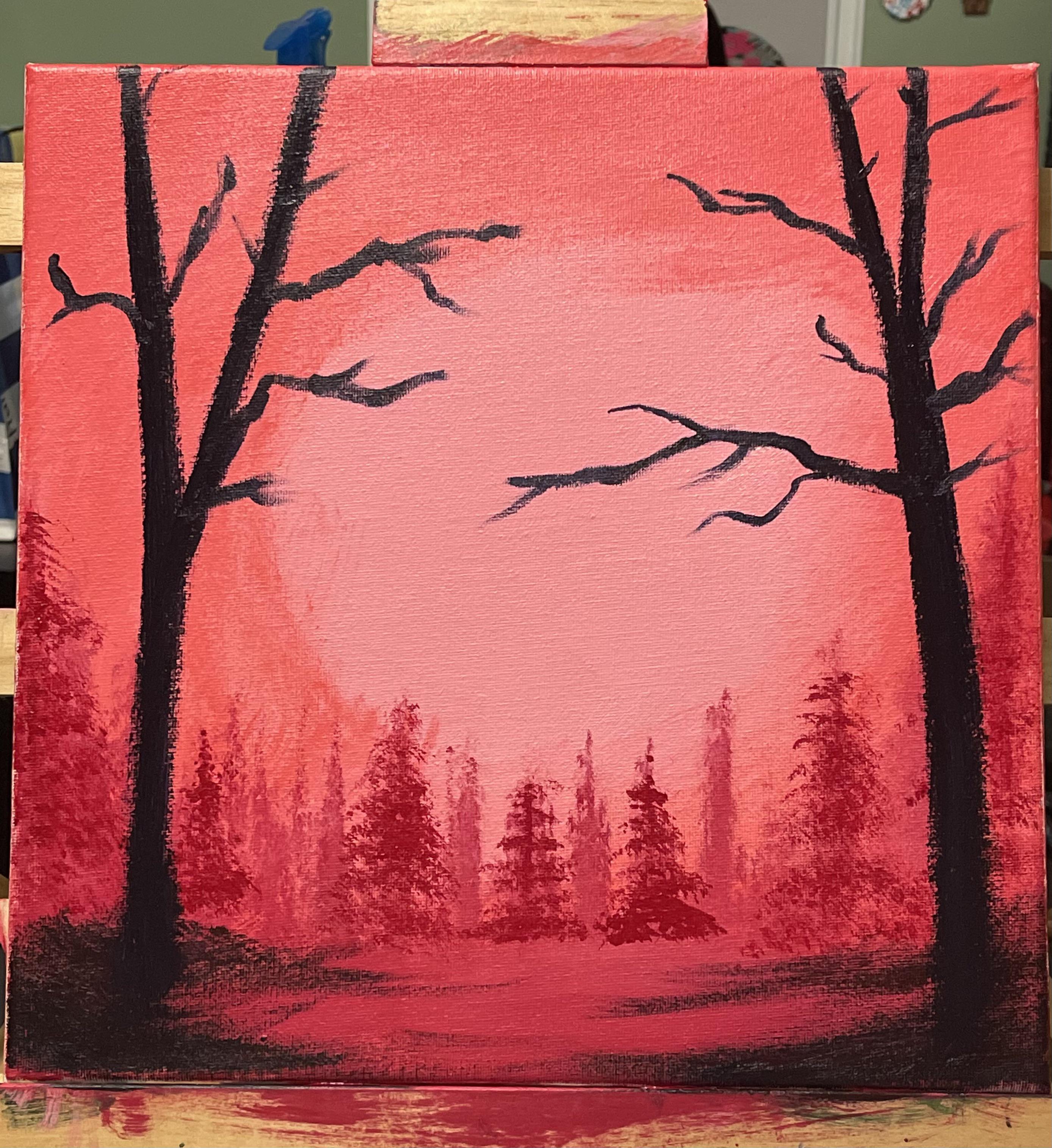 Only red color was used. Albeit varieties of shade/tint. r/painting
