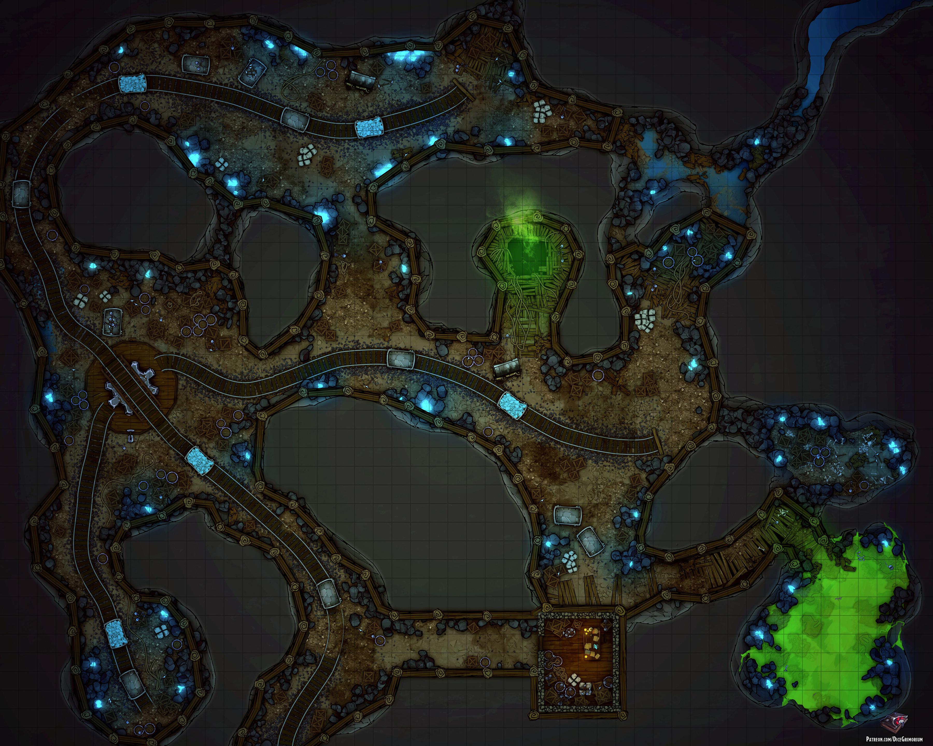 Ouroweave Mine Battle Map 50x40 r/dndmaps
