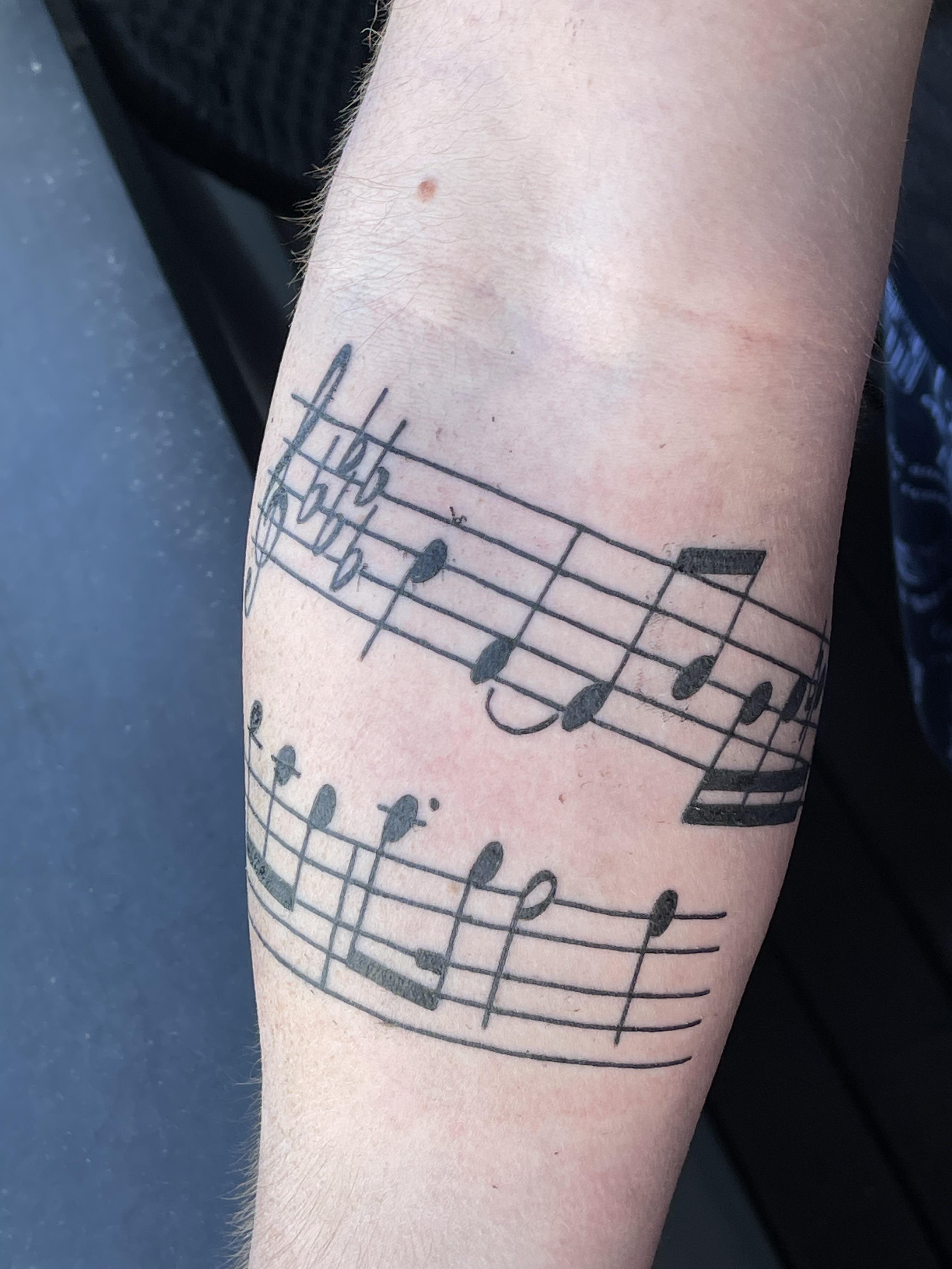 Music Staff Spiral Done By Frank At Slave To The Needle In Seattle. : R/ Tattoos 4032_x_3024_jpg
