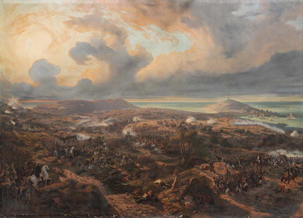 The Battle of Corunna, January 16th, 1809. Painting by Hippolyte