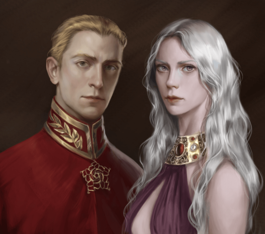 "Rhaella Targaryen and Tywin Lannister", by Eugenia (a.k.a. Bella