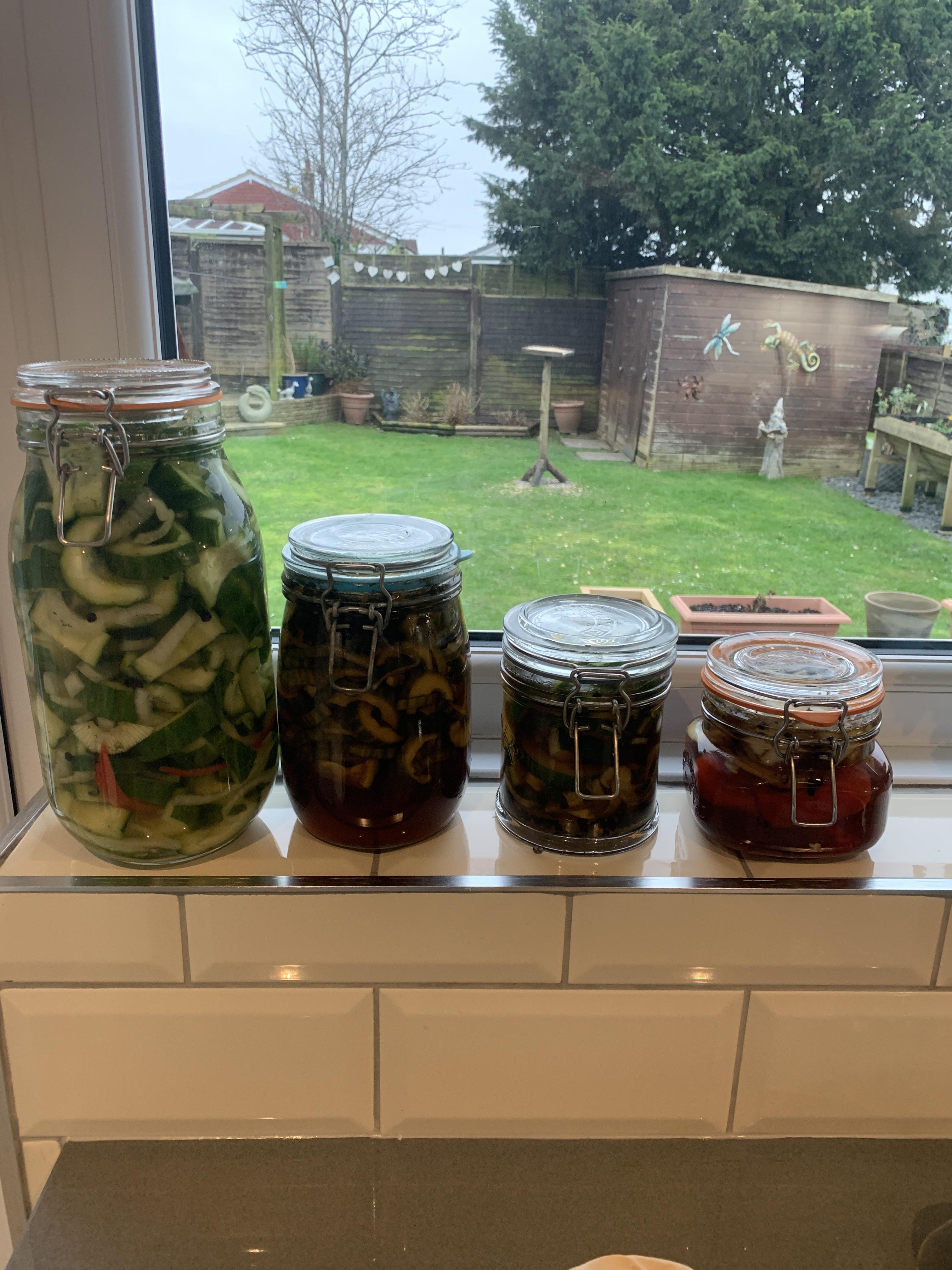 My first attempt at both regular and sweet pickles? r/pickling