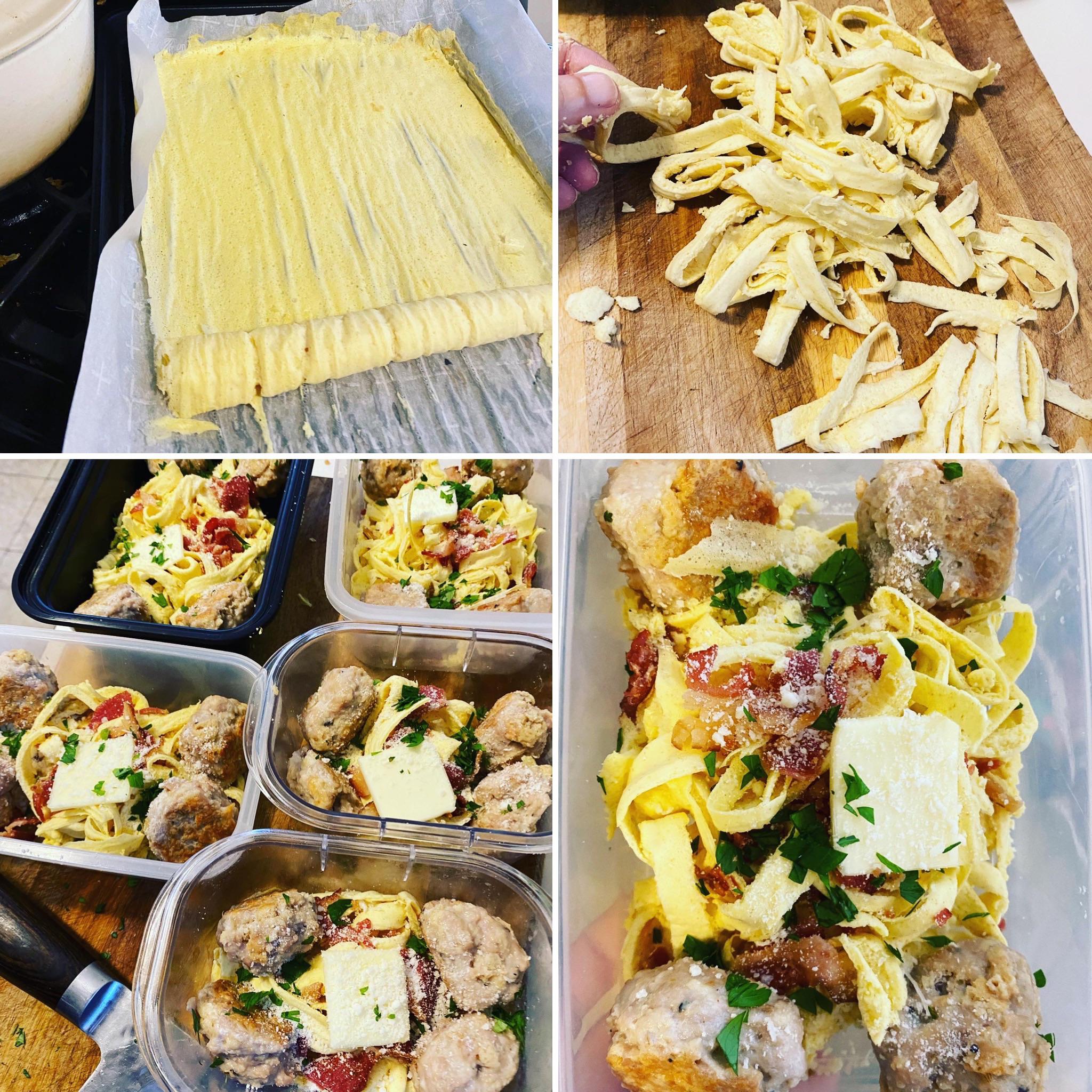 Spaghetti & Meatballs but make it breakfast and hold the carbs (Egg