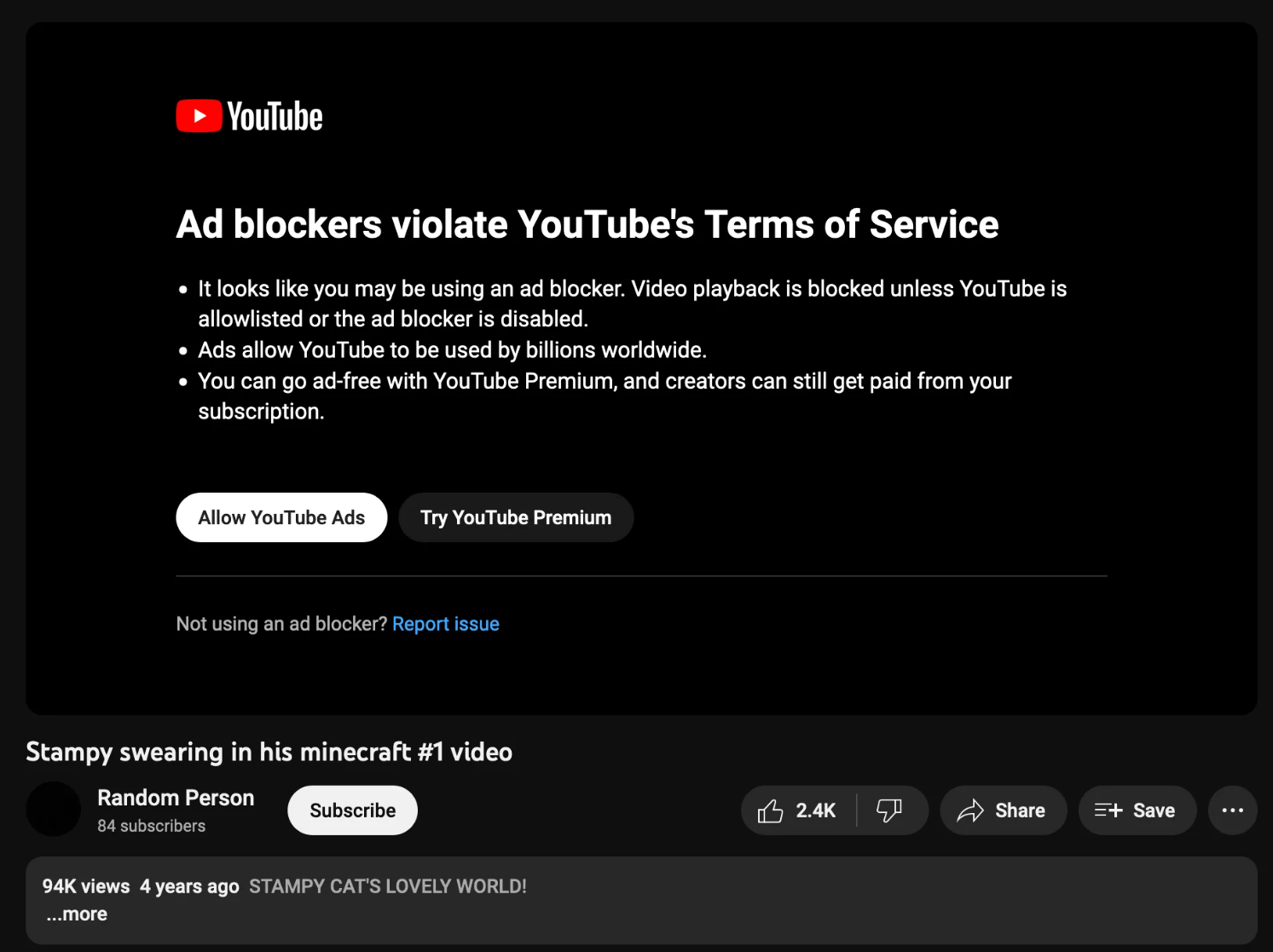 From uBlock subreddit Youtube are now embedding their antiadblock