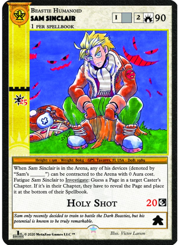 The card for MetaZoo Cryptid Nation's main character Sam Sinclair! metazoogames