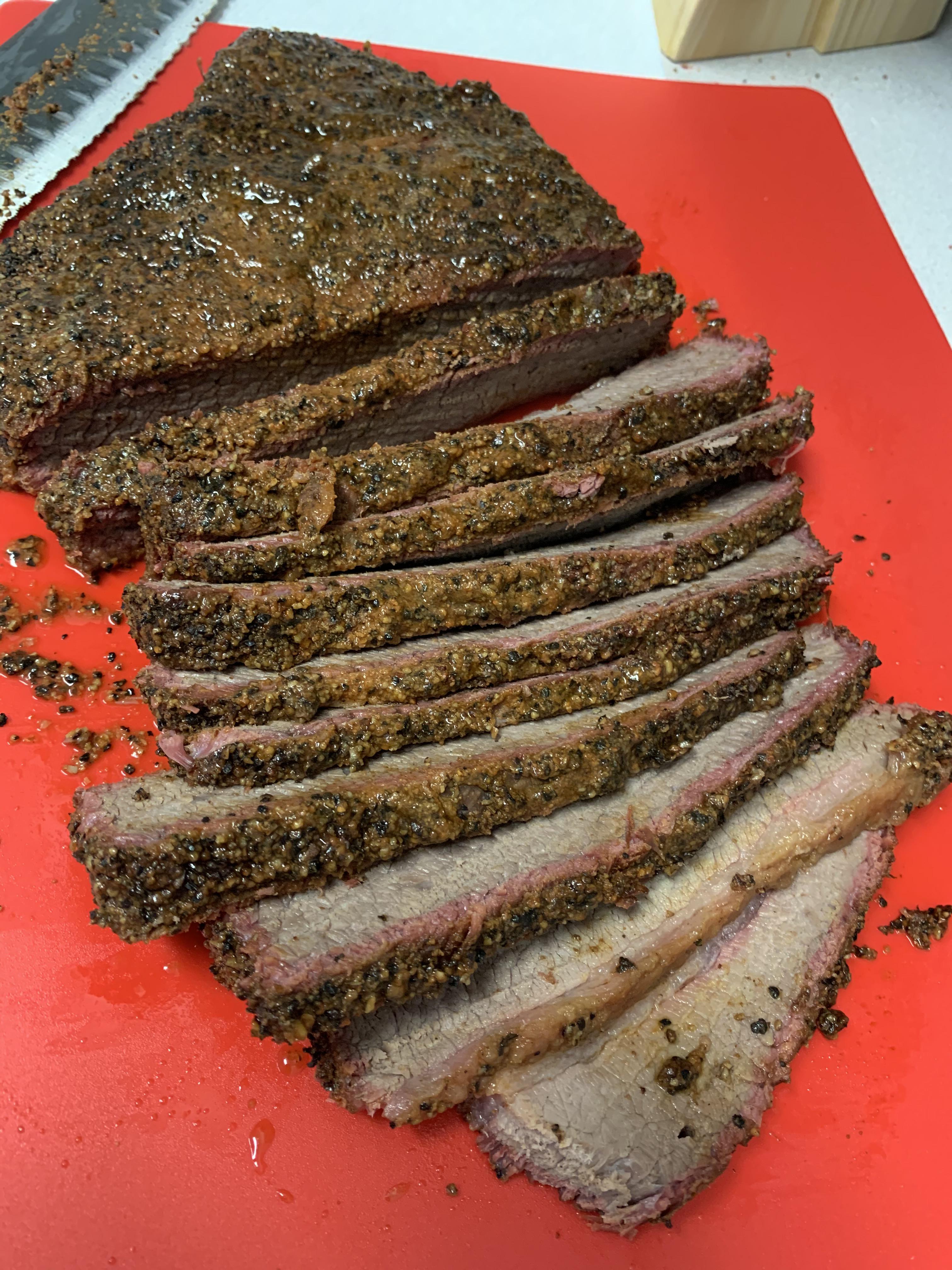 Finally got to do a Brisket Flat on the Traeger Ranger. Meat Church