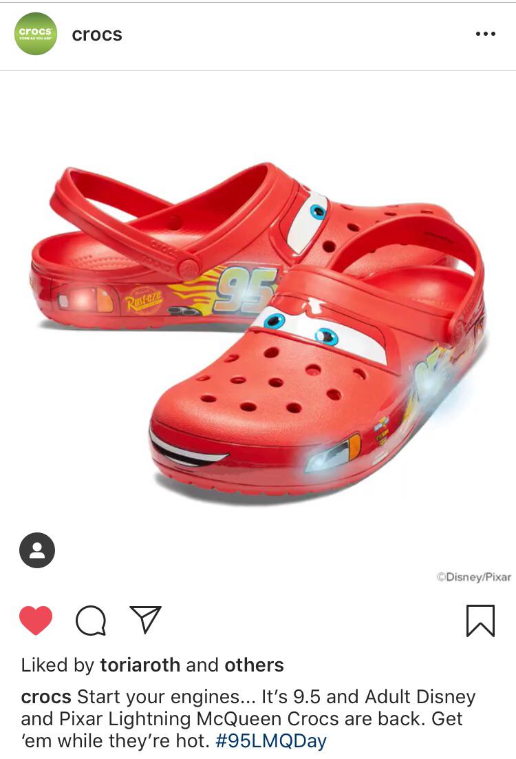We freaking did it, Lightning McQueen Crocs in adult size + they light up r/PewdiepieSubmissions