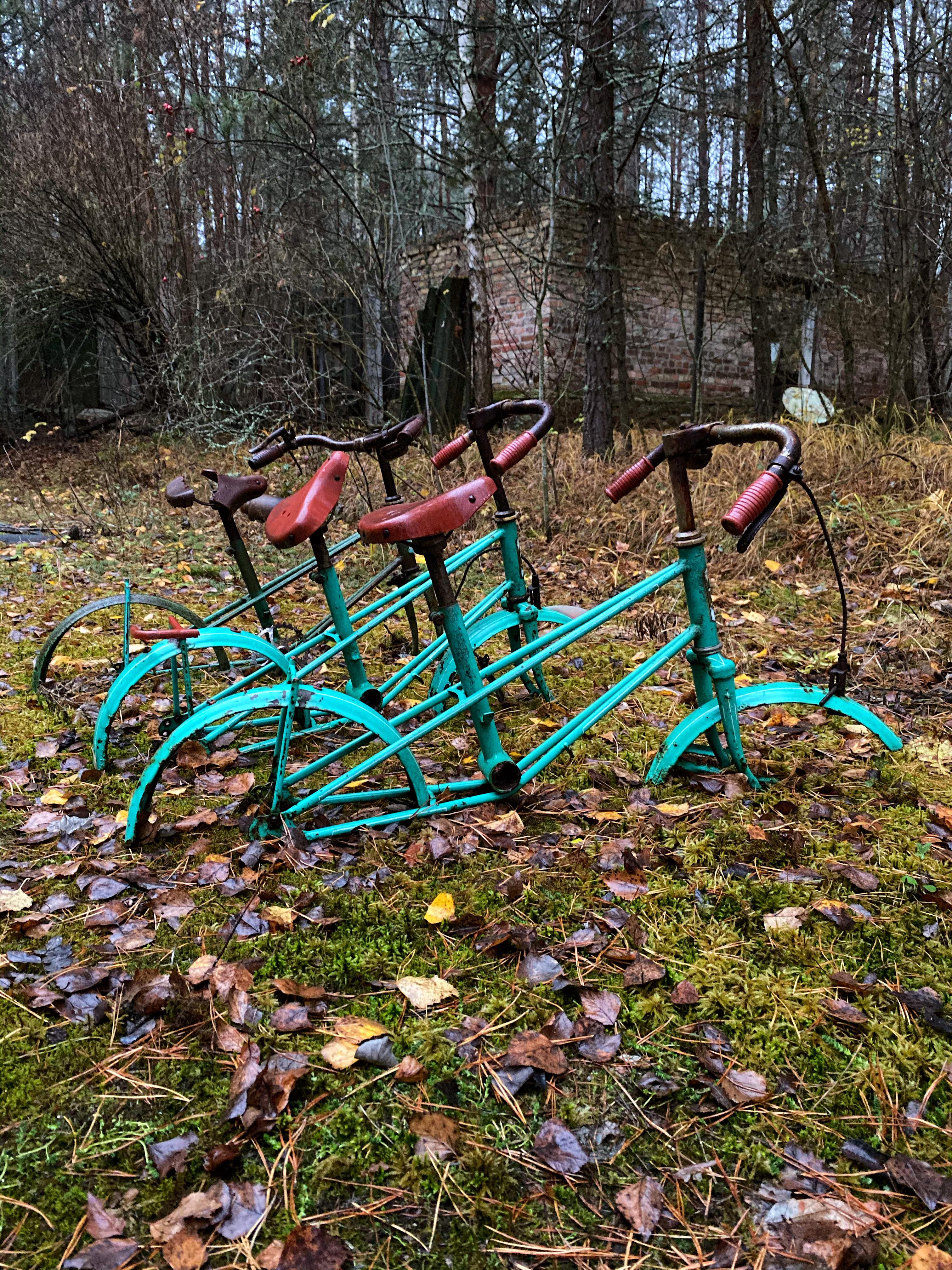 bicycles, untouched for 30 years. Chernobyl Exclusion Zone, Ukraine