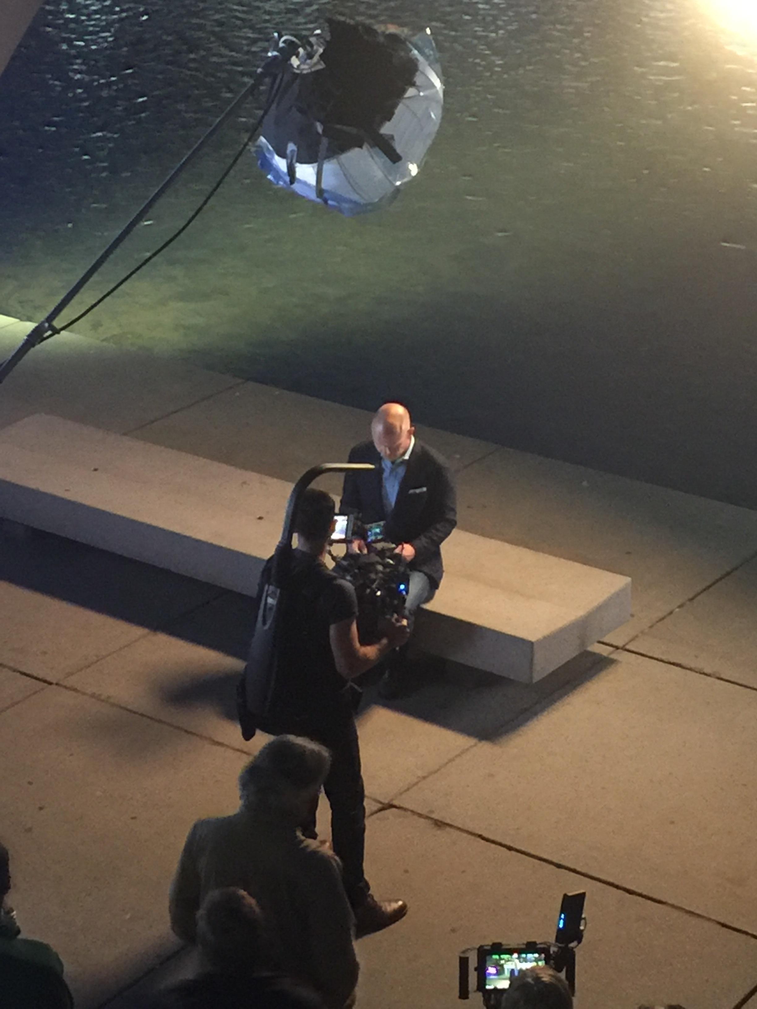 Mats Sundin at Nathan Phillips Square shooting a commercial r/leafs