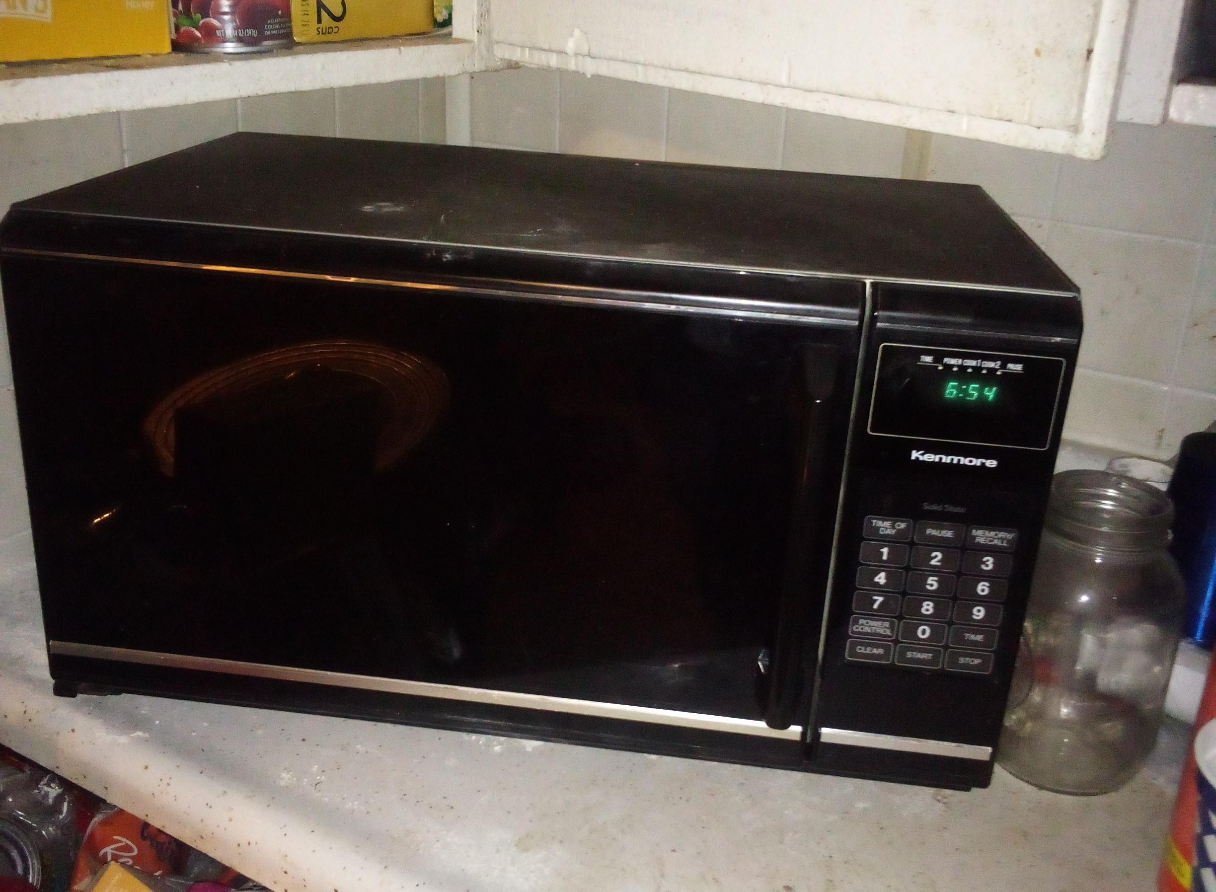 our microwave died the other day. luckily a family member gave us their