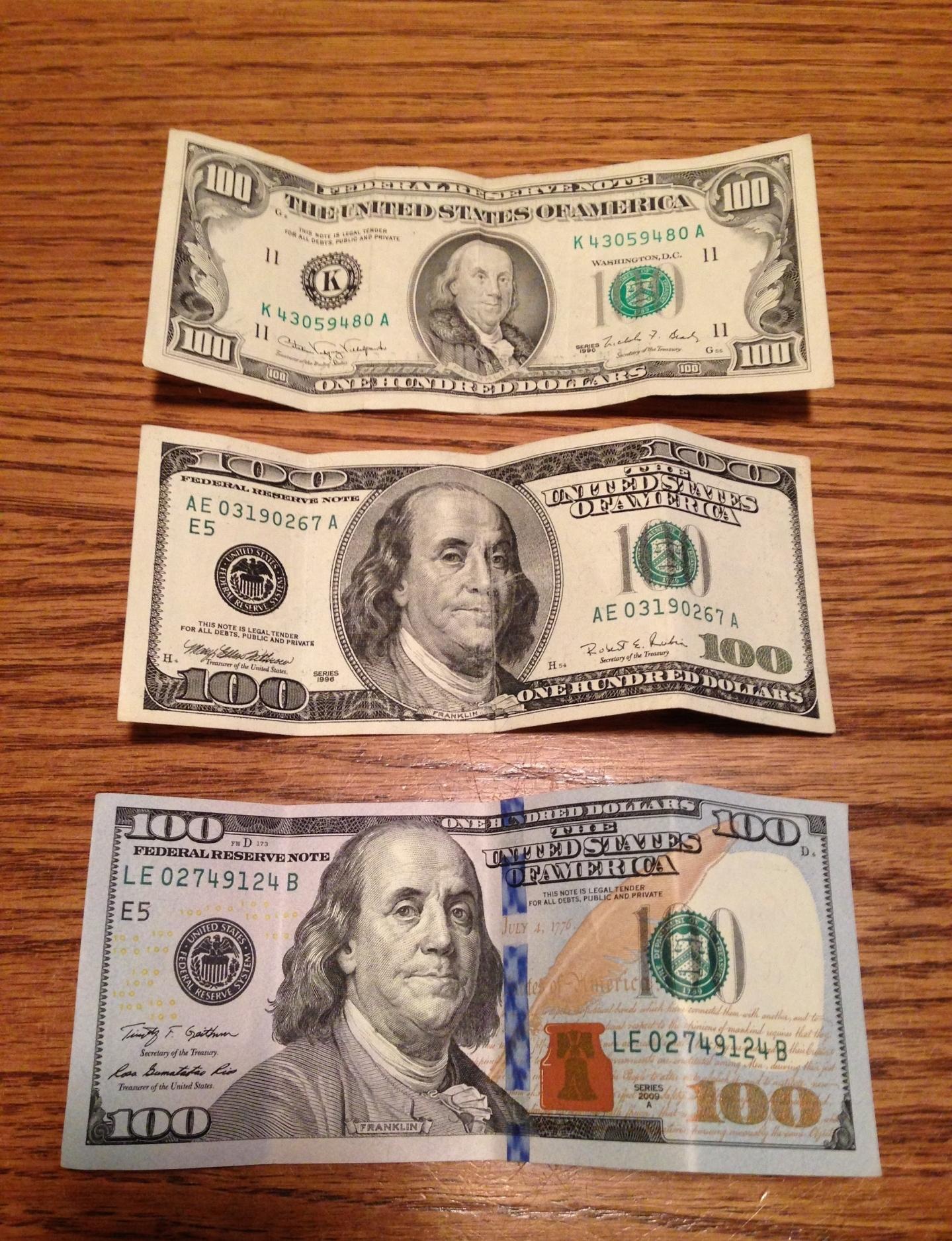 Different 100 Dollar Bills r/Money