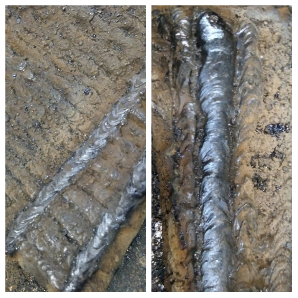 Stick welding 6010. First time welding stick, the left side i had a