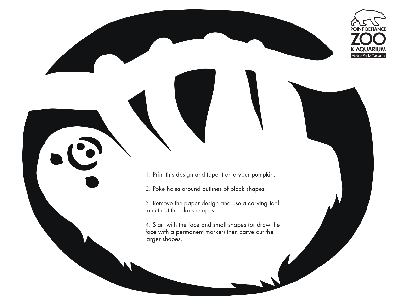 Sloth (Free Pumpkin Stencil Pumpkin Pattern Pumpkin Template Jack Sloth (Free Pumpkin Stencil Pumpkin Pattern Pumpkin Template Jack