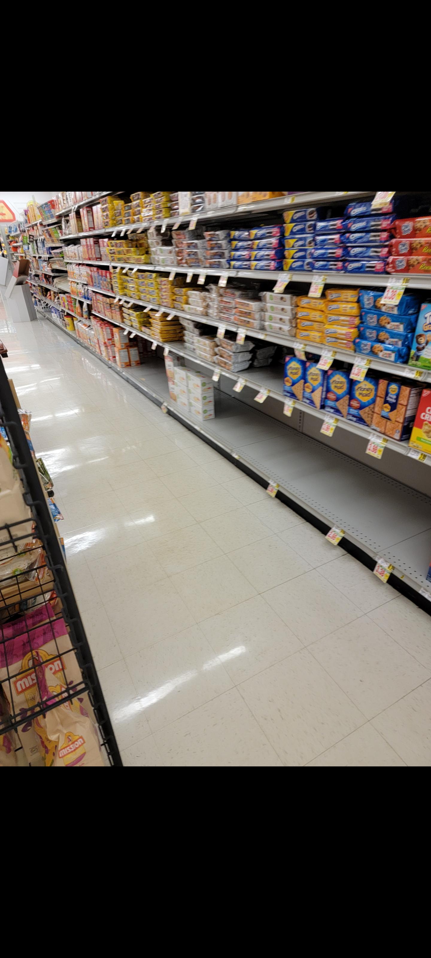 I was looking for Crackers at my local IGA and they were out. The guy