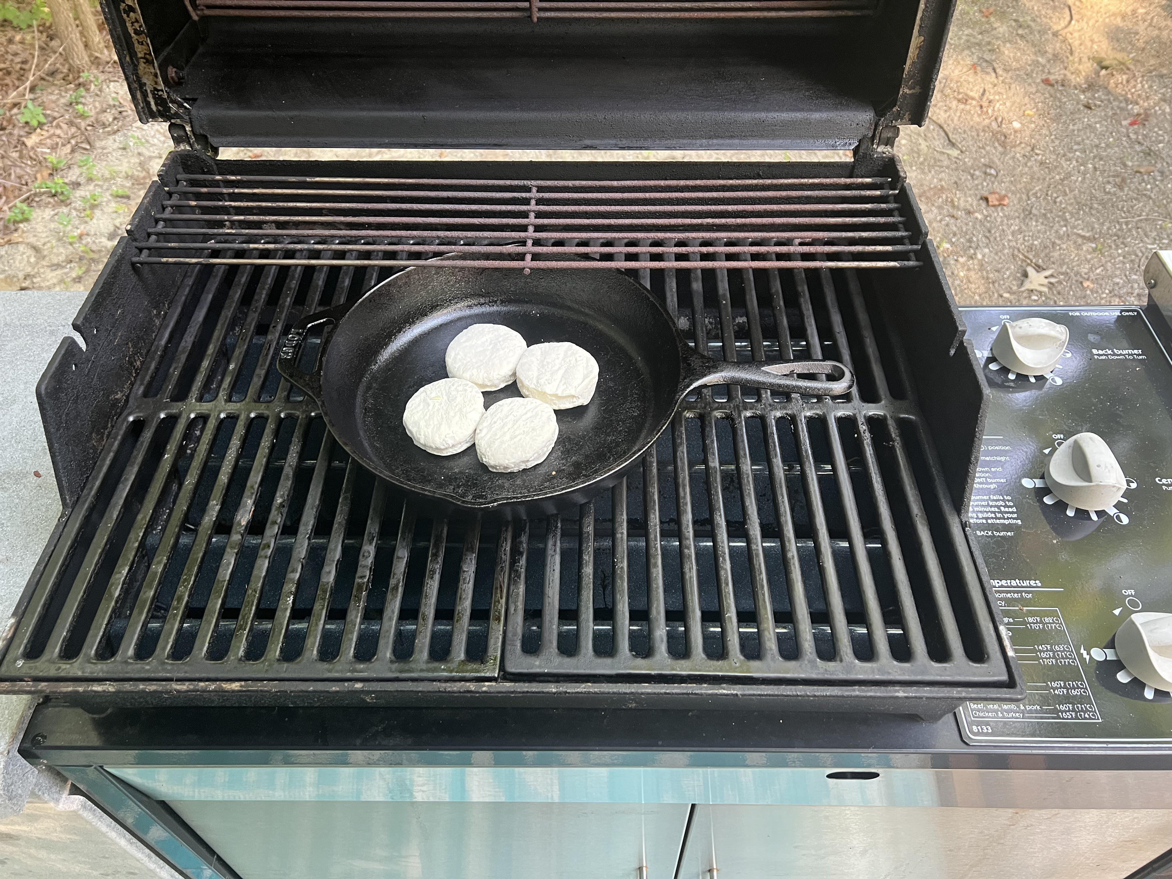 Will this work? Biscuits on the grill? Center burner is off. webergrills