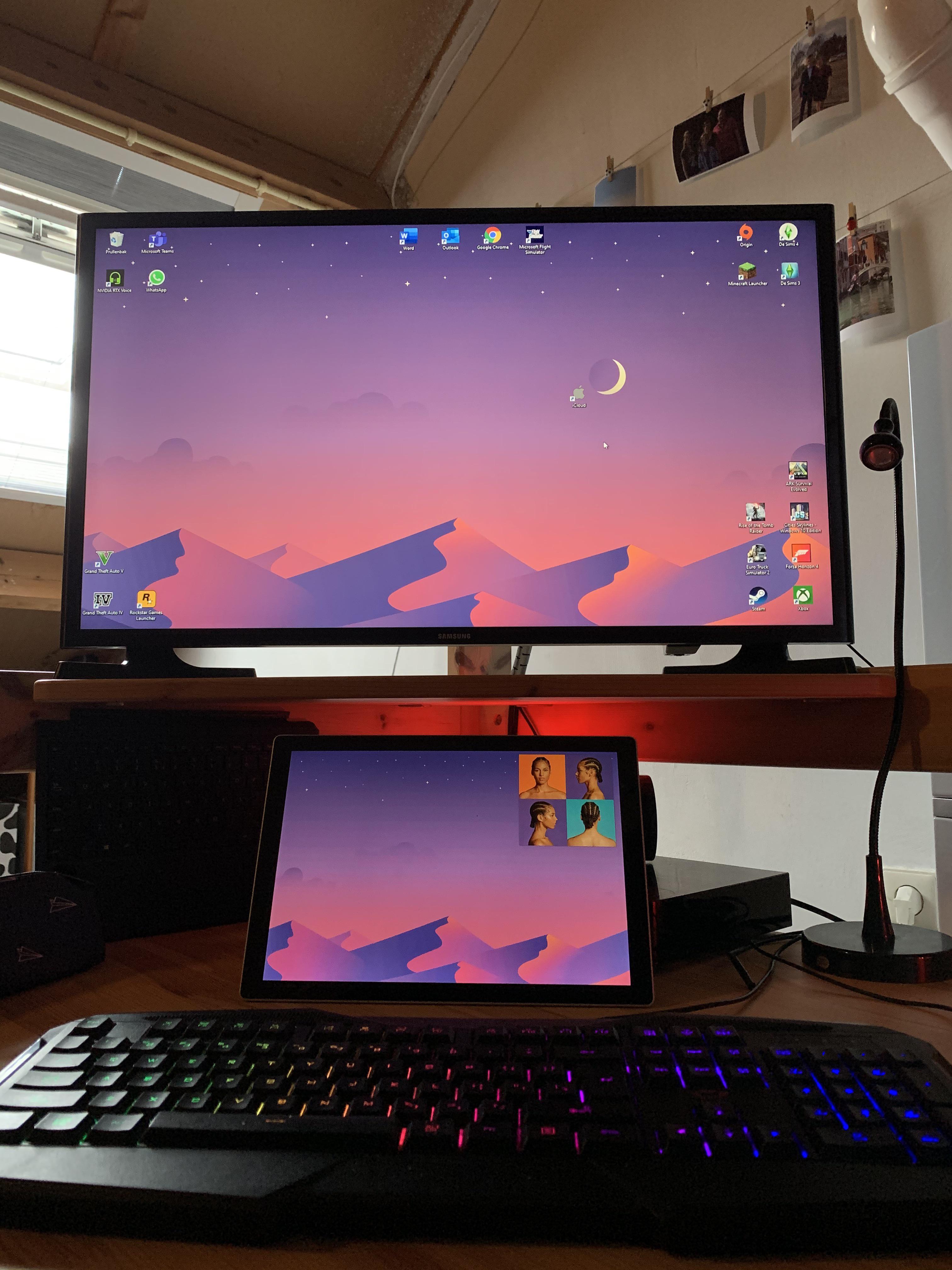 My study from home setup! Using my sp5 as second monitor r/Surface
