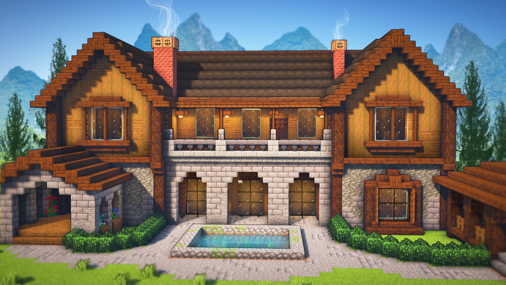 Made a mansion. r/Minecraftbuilds