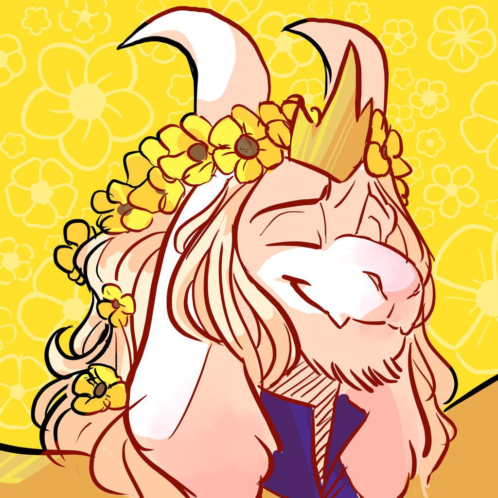 Adult Asriel with flower crown, by PeppermintFrappe r/Undertale