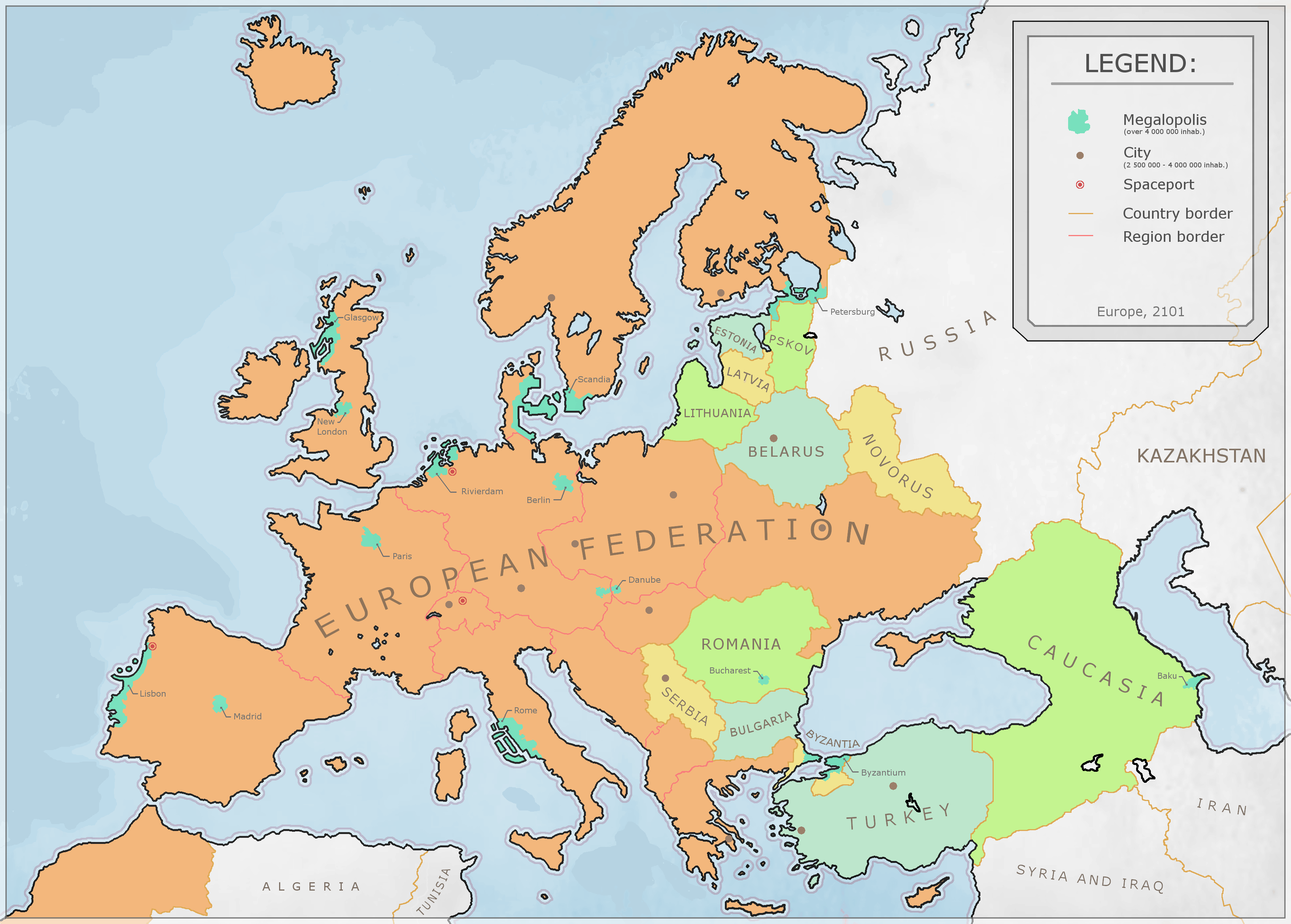 Europe 2101 unifications, spaceports and London shot out to space r