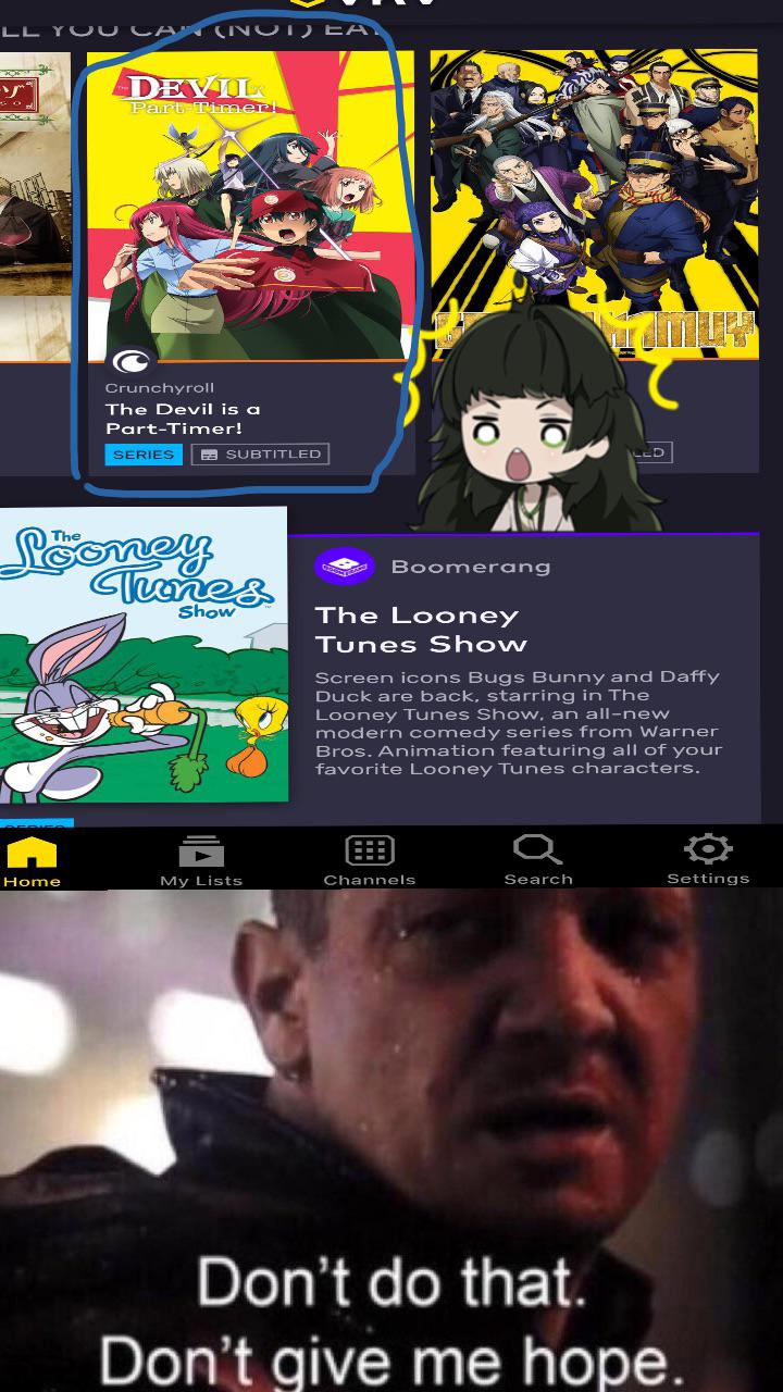 Is it coming to VRV ? Animemes