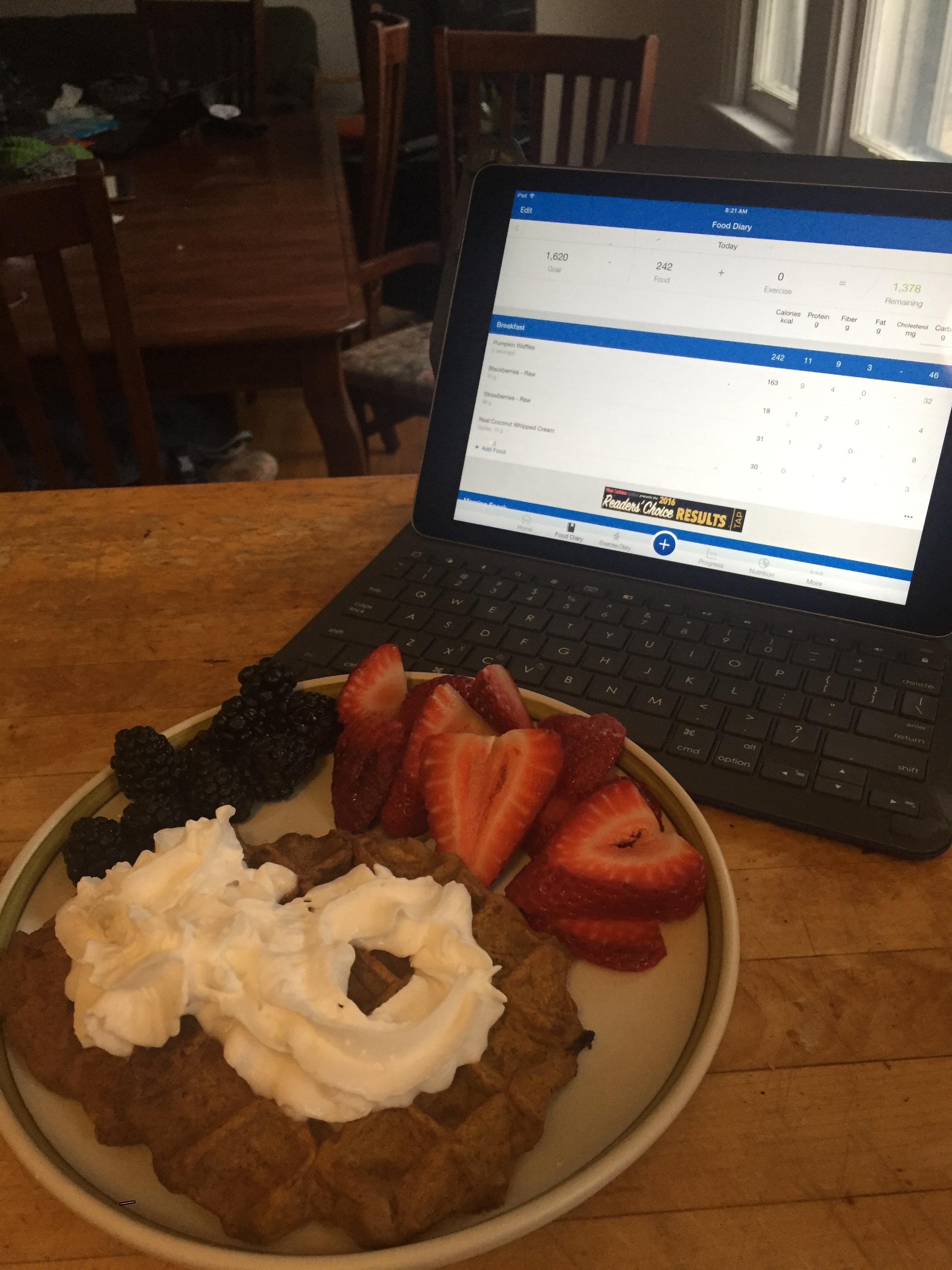 My 242 calorie waffle breakfast r/1200isplenty