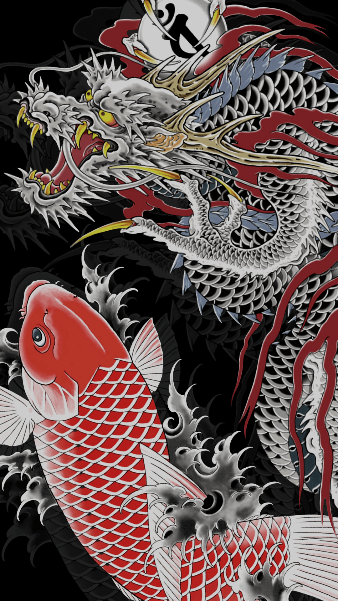 Yakuza The Dragon and the Koi [1080x1920] r/Verticalwallpapers