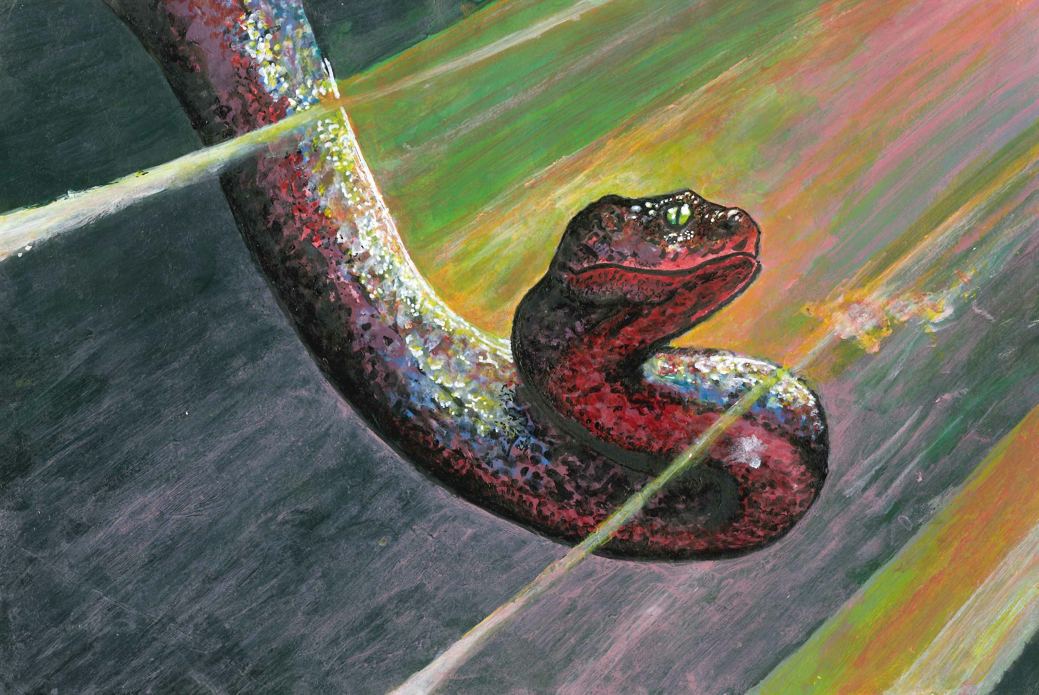 'Iridescent', acrylic paint, A4 r/Art