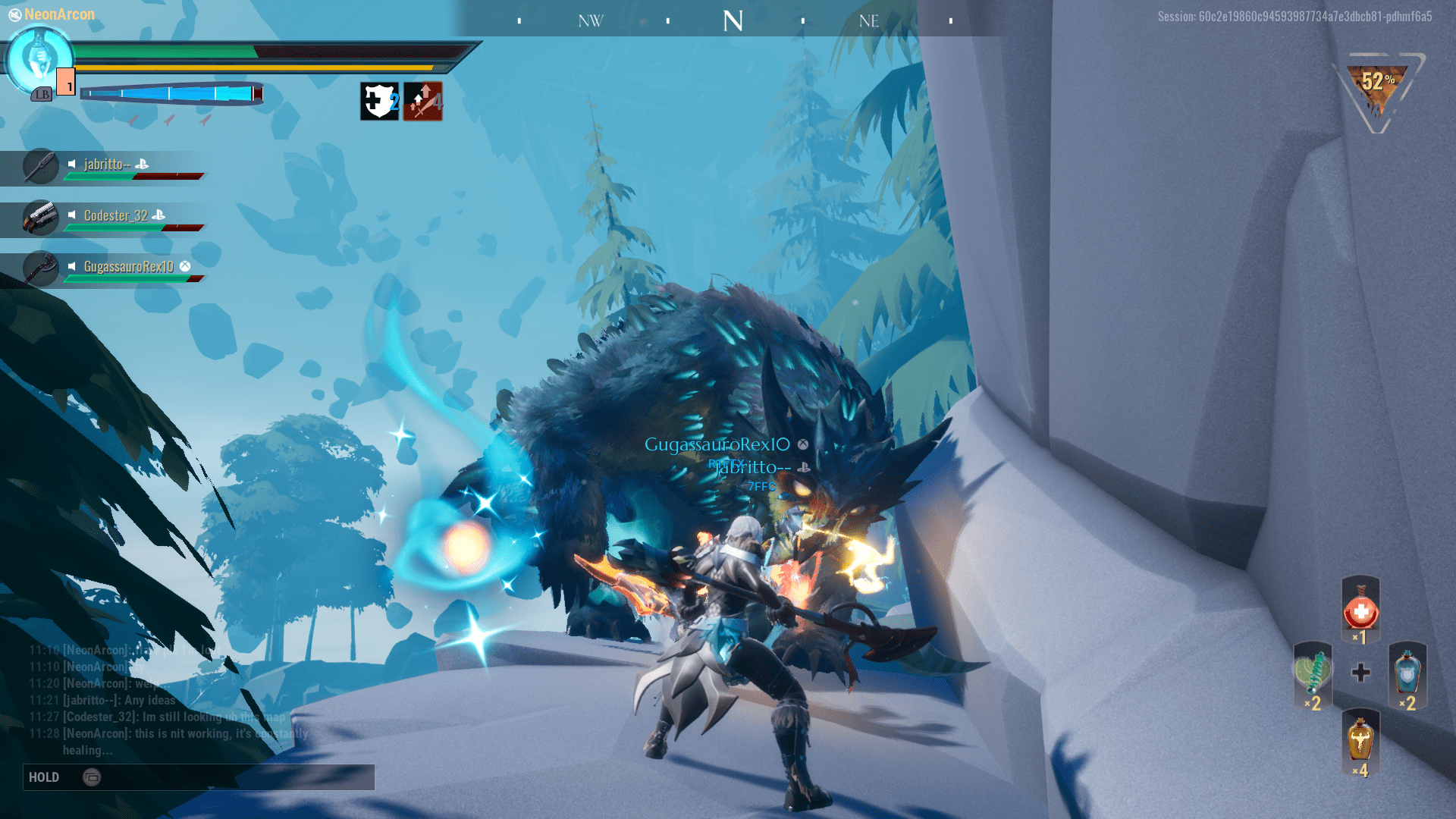 Shrike stayed on this spot, never left and was regenarating health... dauntless
