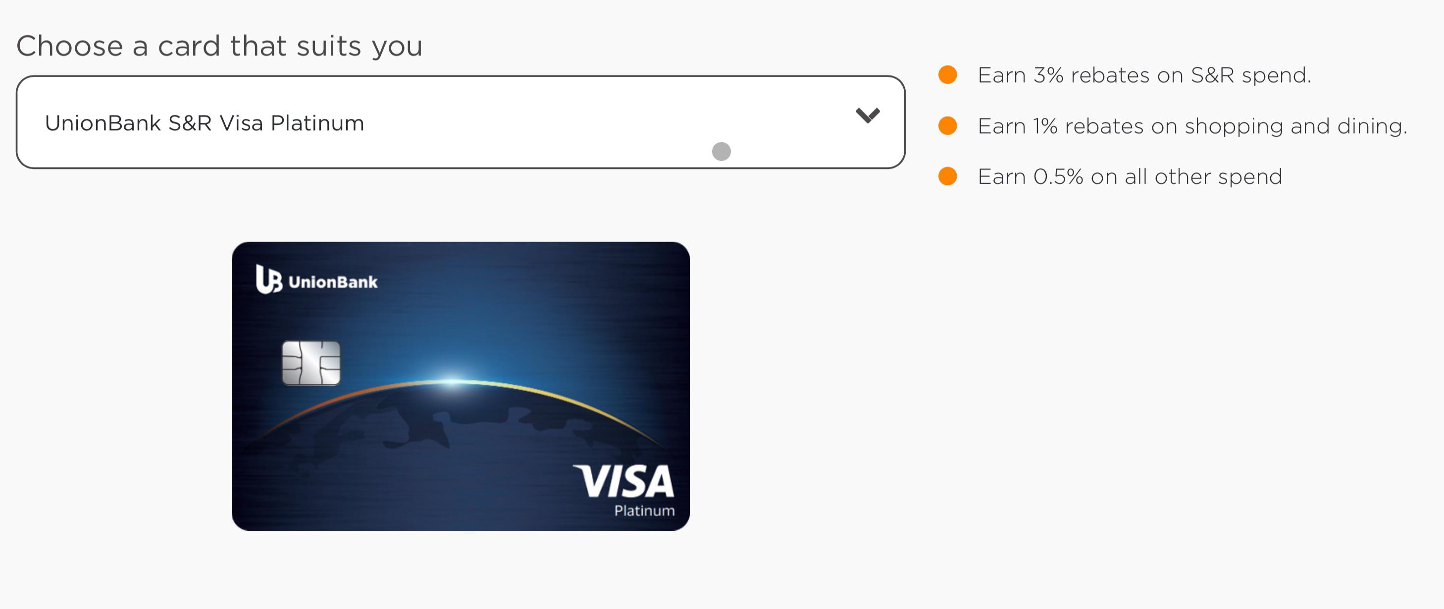 Unionbank S&R Platinum Visa Card r/PHCreditCards