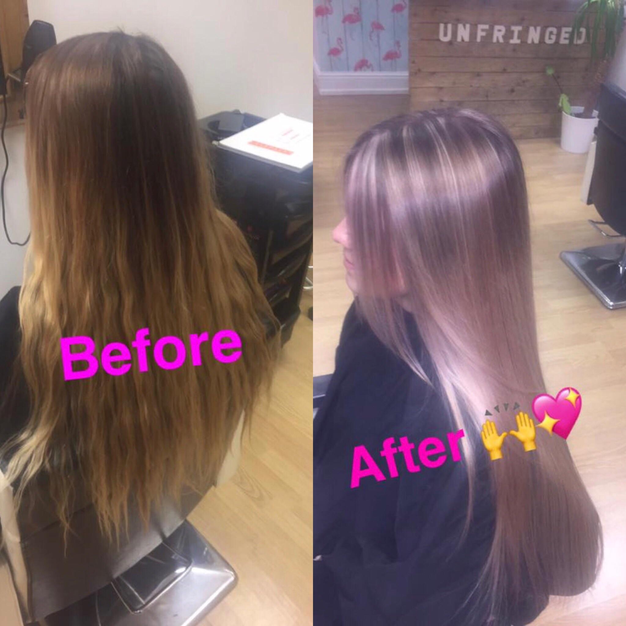 Growing out balayage to rosy blonde highlights. I’d been scared to go