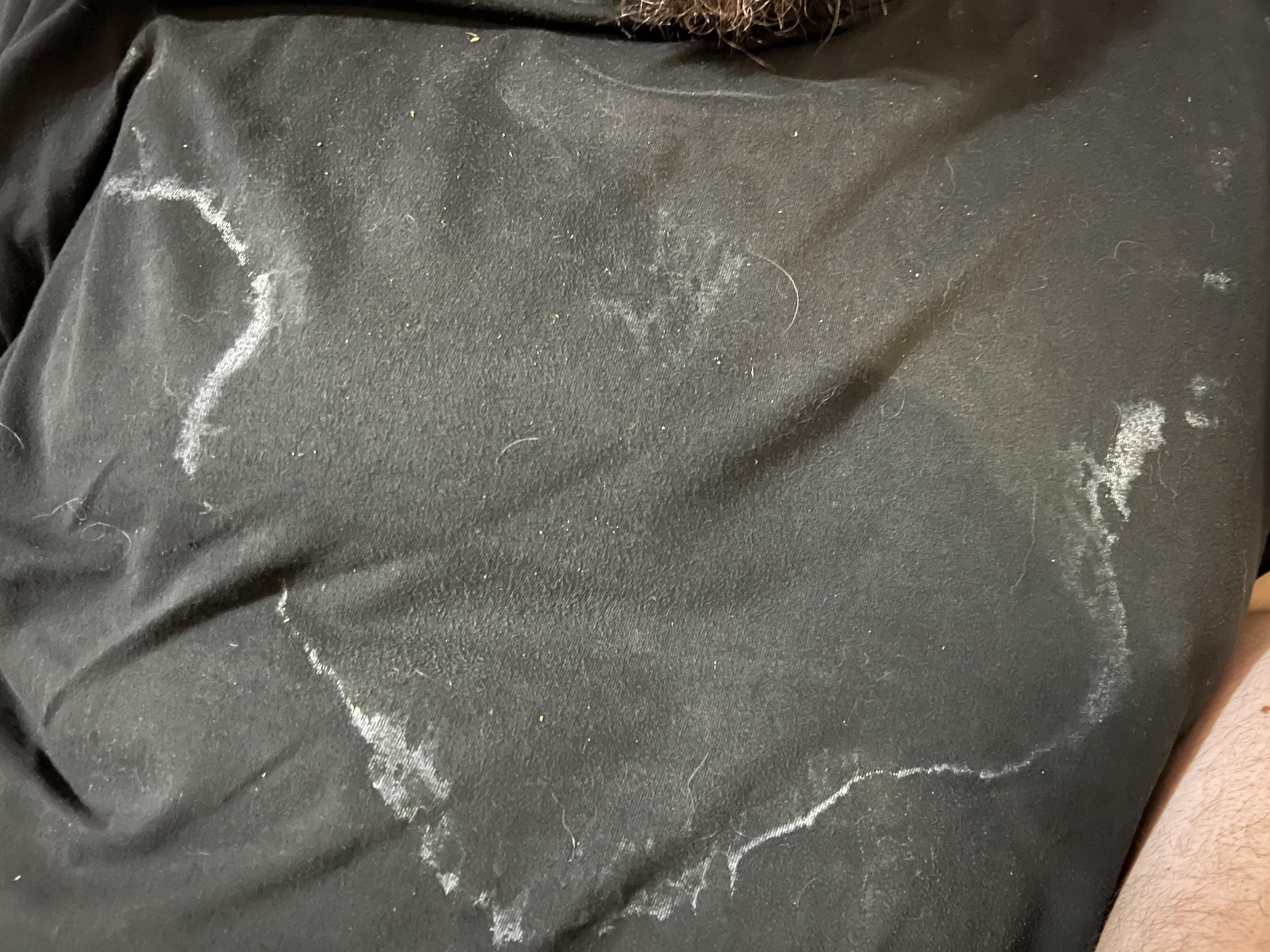 My husbands sweat left a line of salt deposits on his black tshirt r