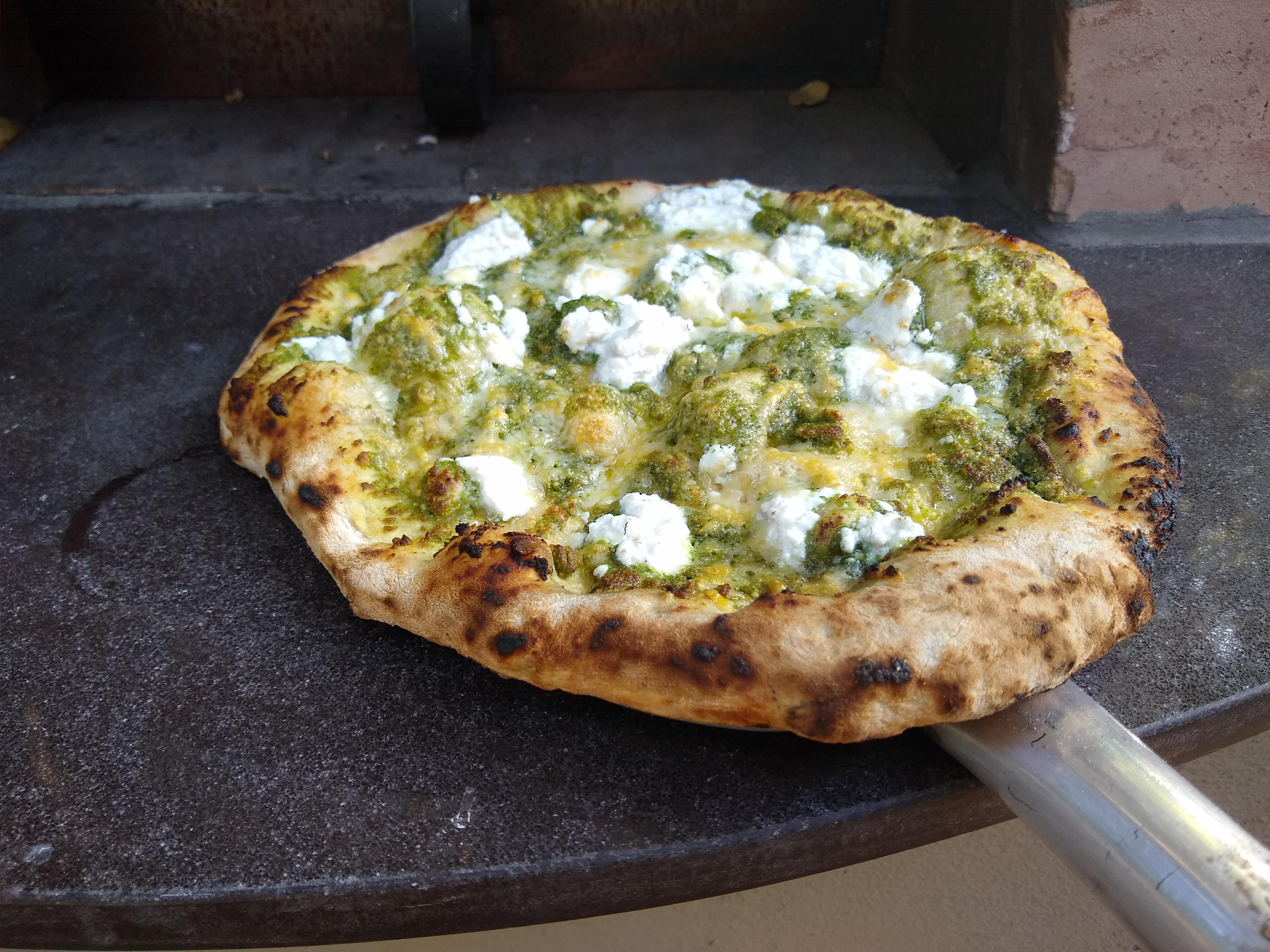Homemade Pesto Ricotta Pizza with the Napoli oven r/Pizza