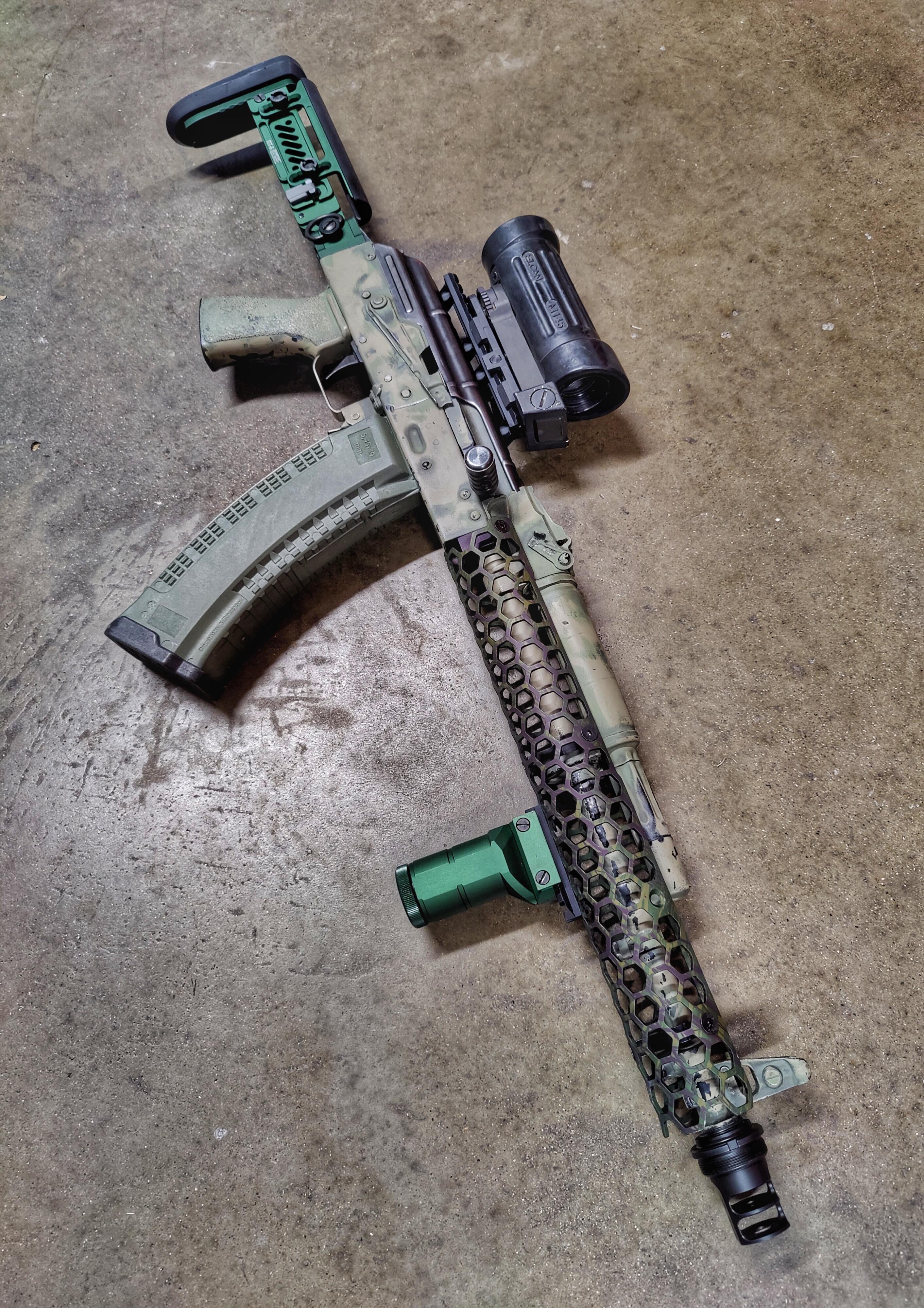 Sgl31 Russian ak74 with a Hexagon Tactical handguard and optics mount
