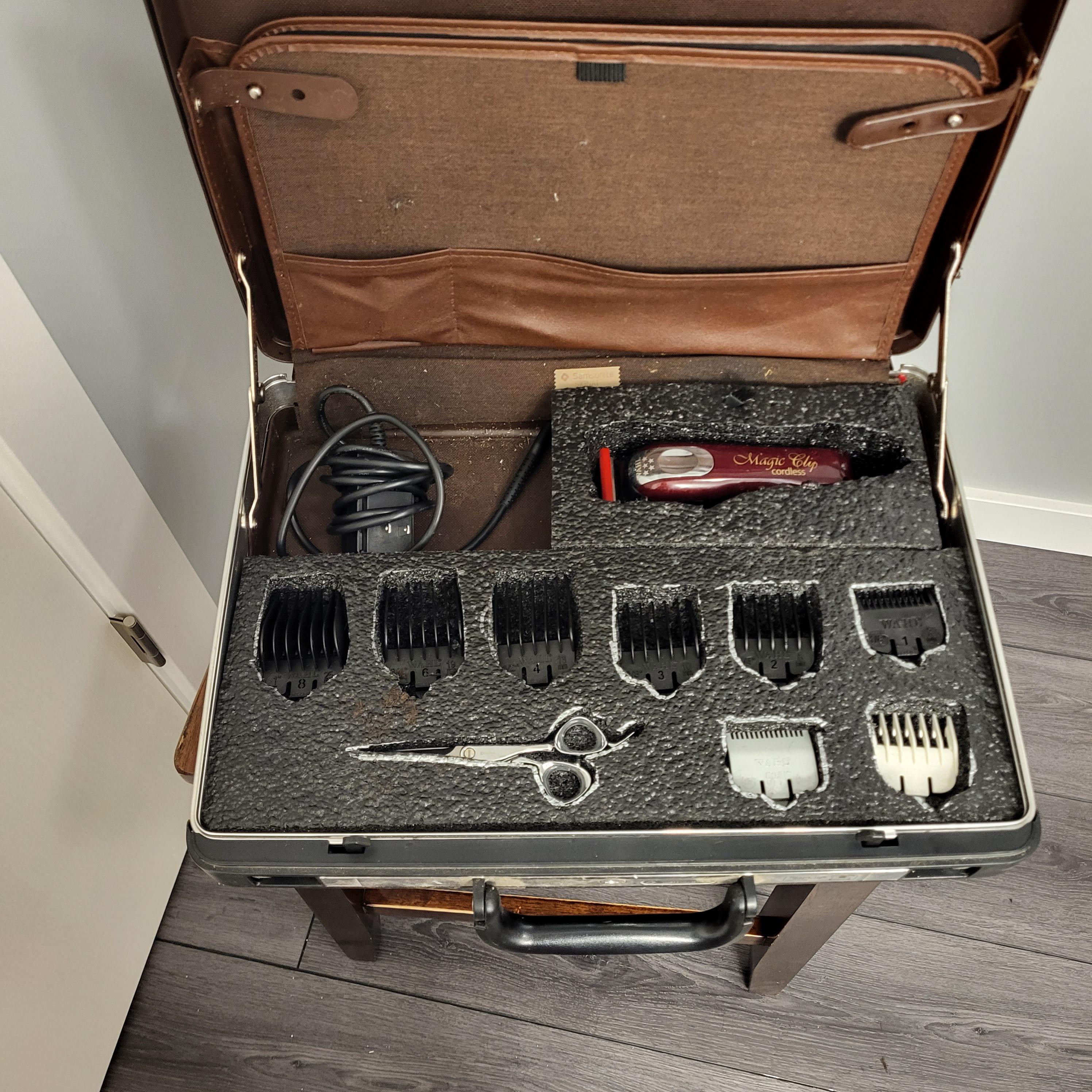 briefcase with haircut kit