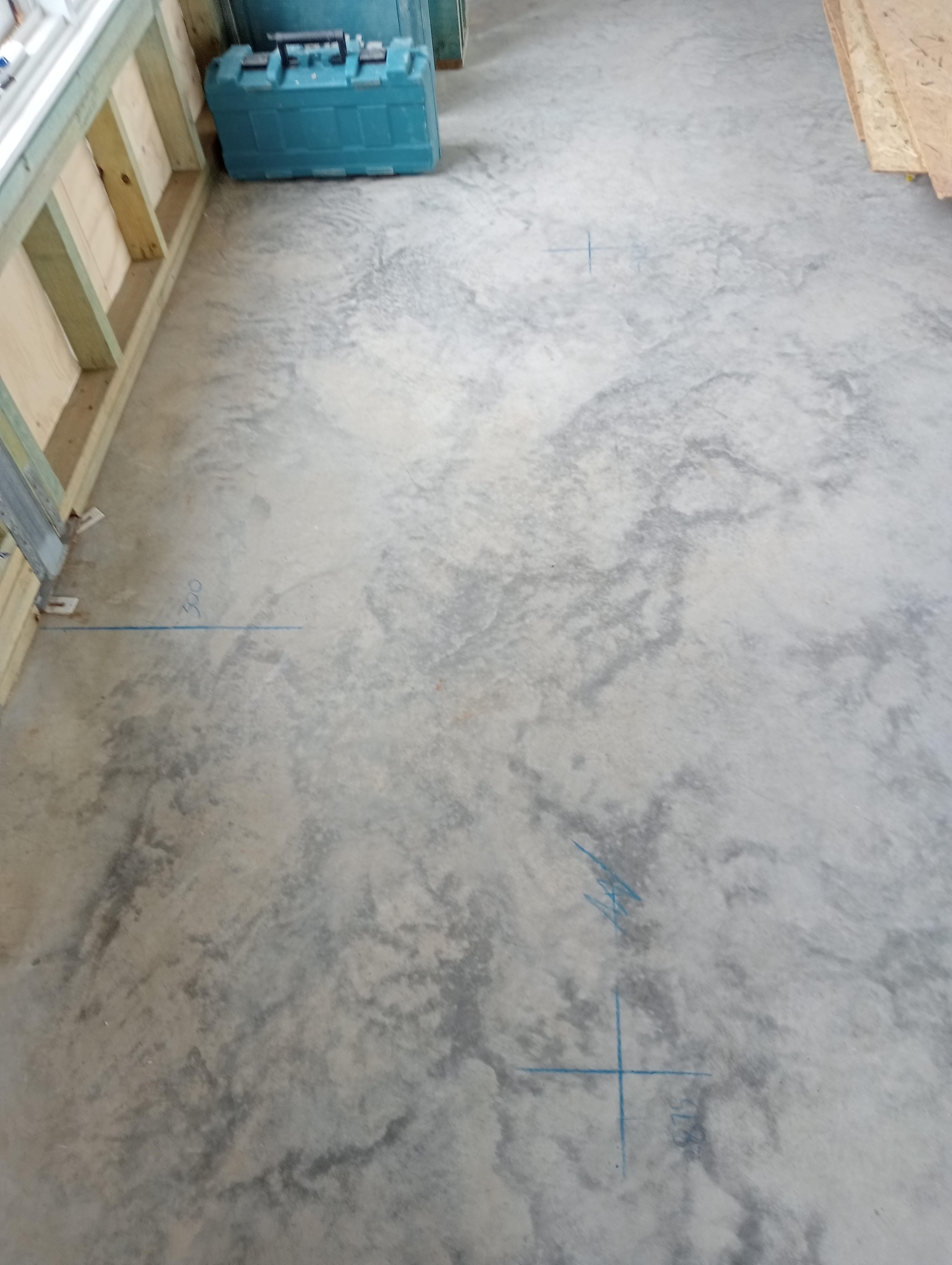 Removing Electricians crayon from a unsealed concrete floor? Going to