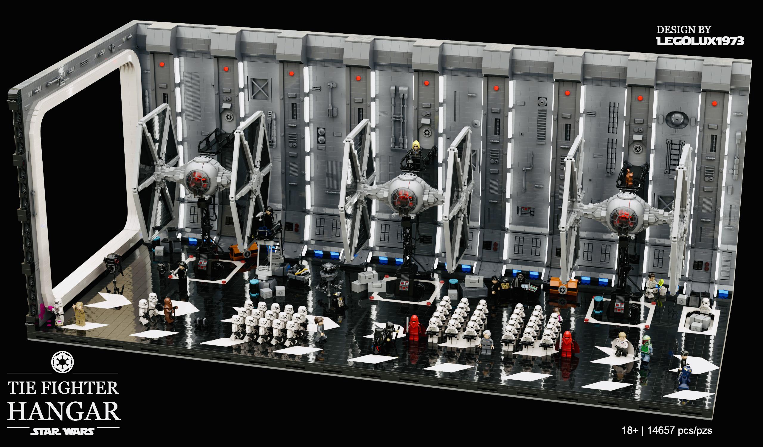 [MOC] Star Wars Tie Fighter Hangar (Digital build) r/lego
