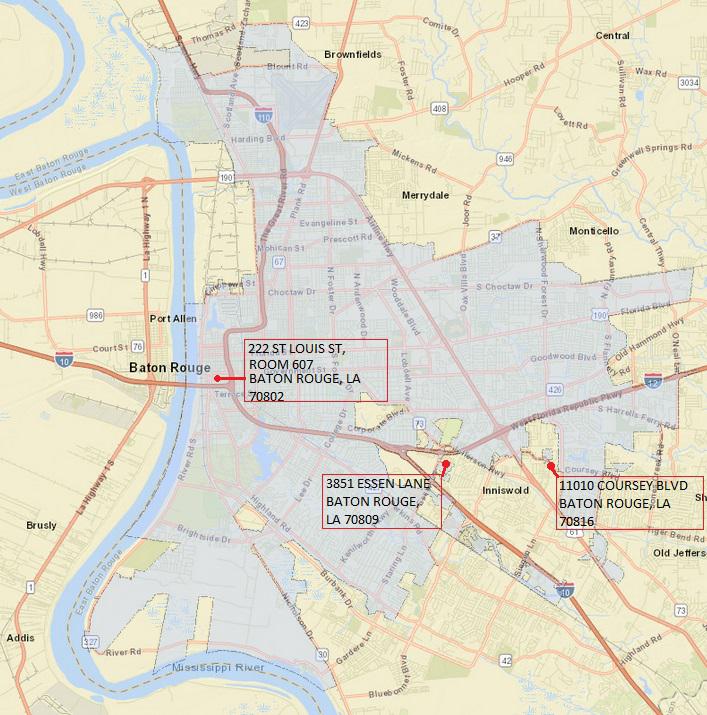 Here's a map of Baton Rouge with Early Voting locations pinpointed and