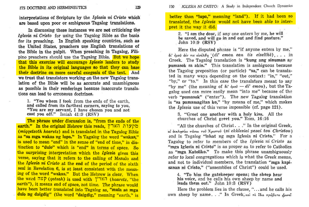 Dr. Arthur L. Tuggy, IGLESIA NI CRISTO A study in Independent Church