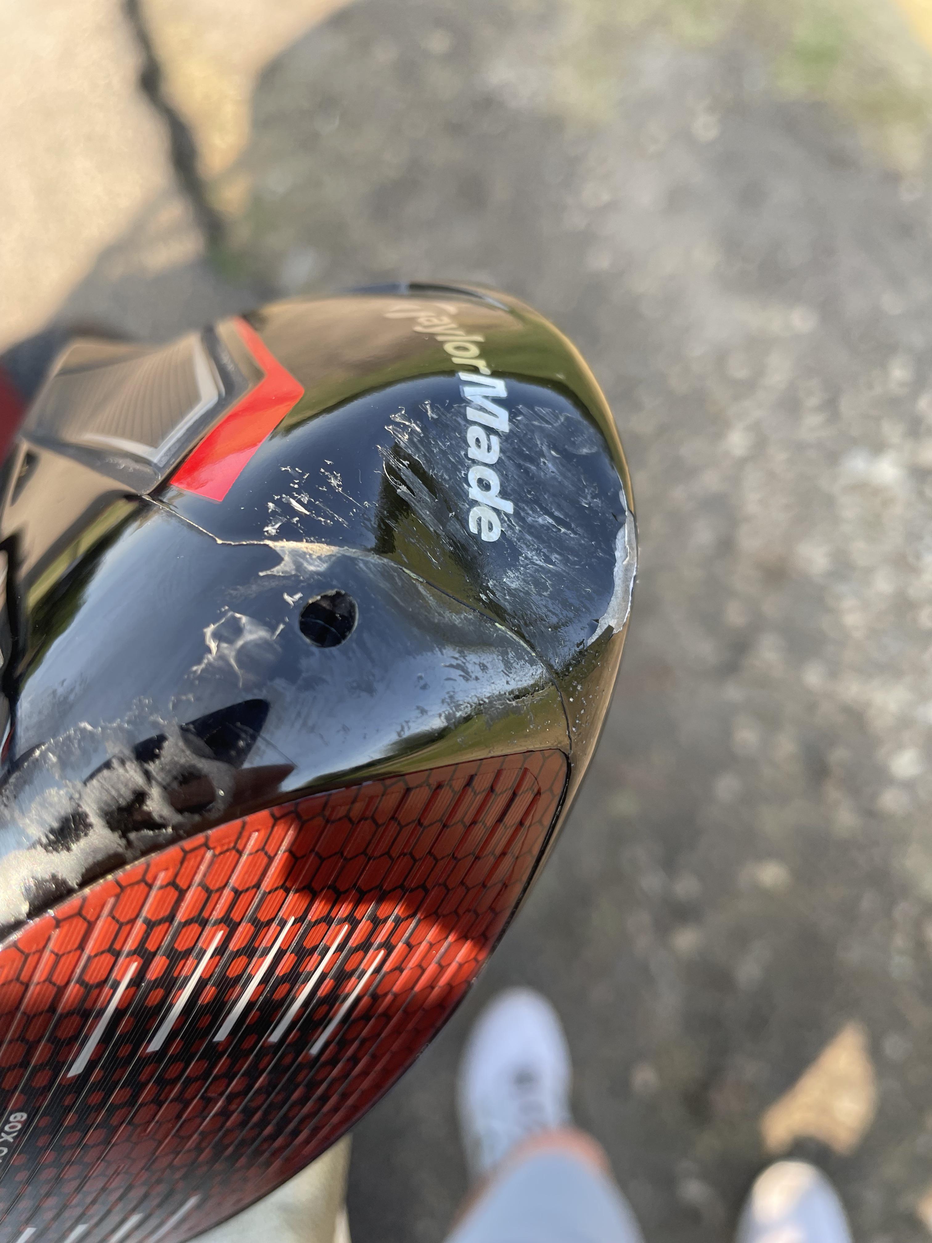 Buddy dented his driver on his 5th swing r/golf